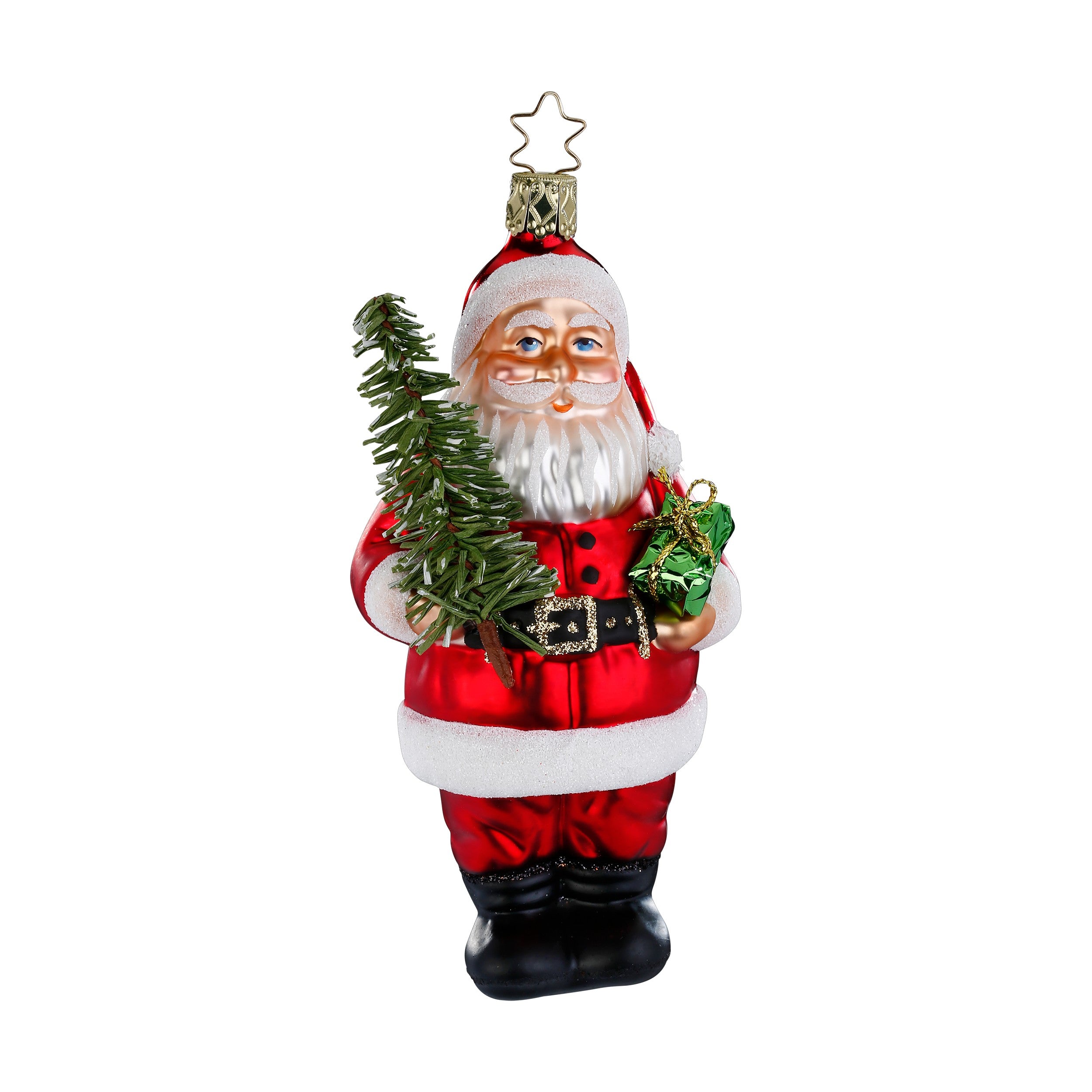 Glaskugel Anhänger Santa Clause, 14 cm