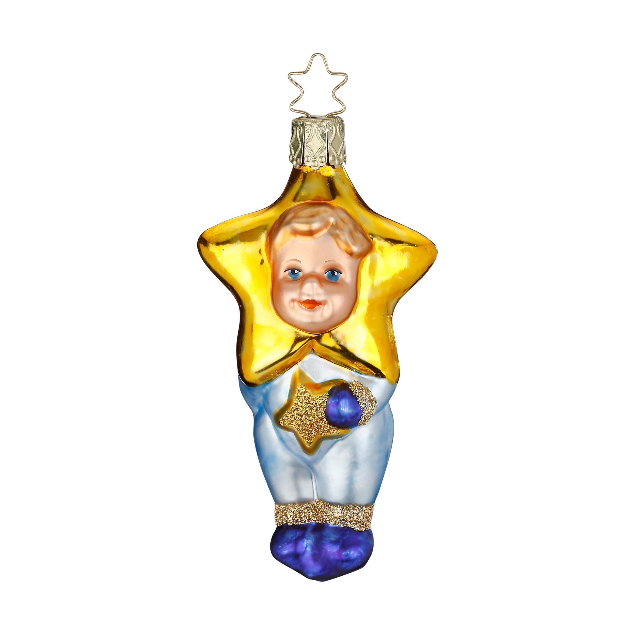 Glaskugel Anhänger Sternchen, 10 cm