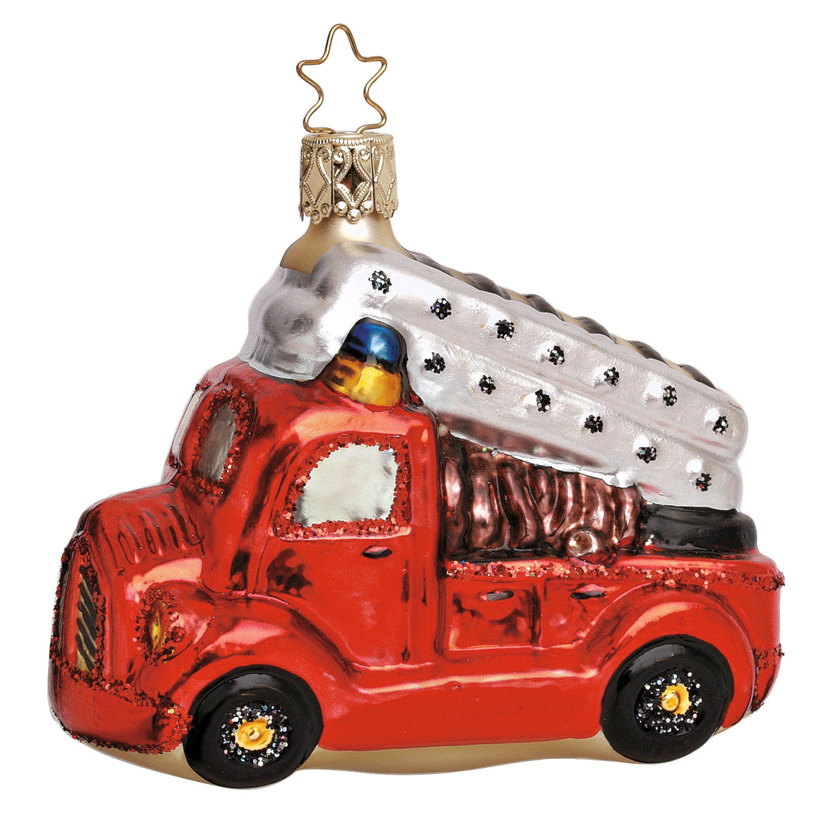 Glass ball pendant Ta-tü-ta-ta, fire engine 7.5cm