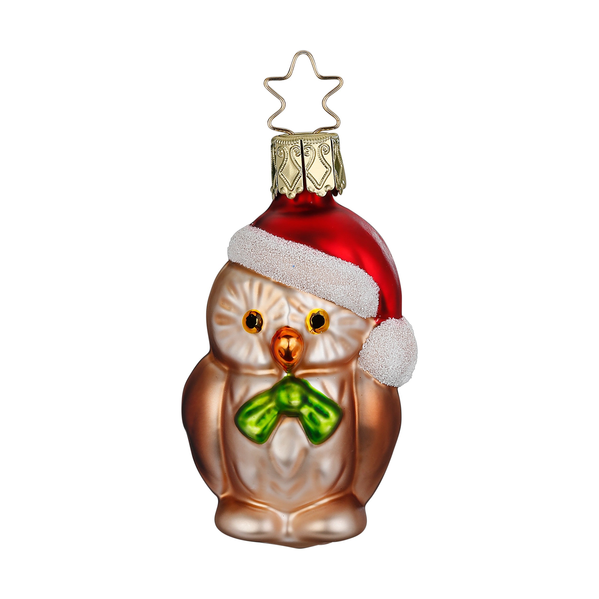 Glaskugel Anhänger Weihnachtskäuzchen, Eule 7 cm Ivon inge Glas