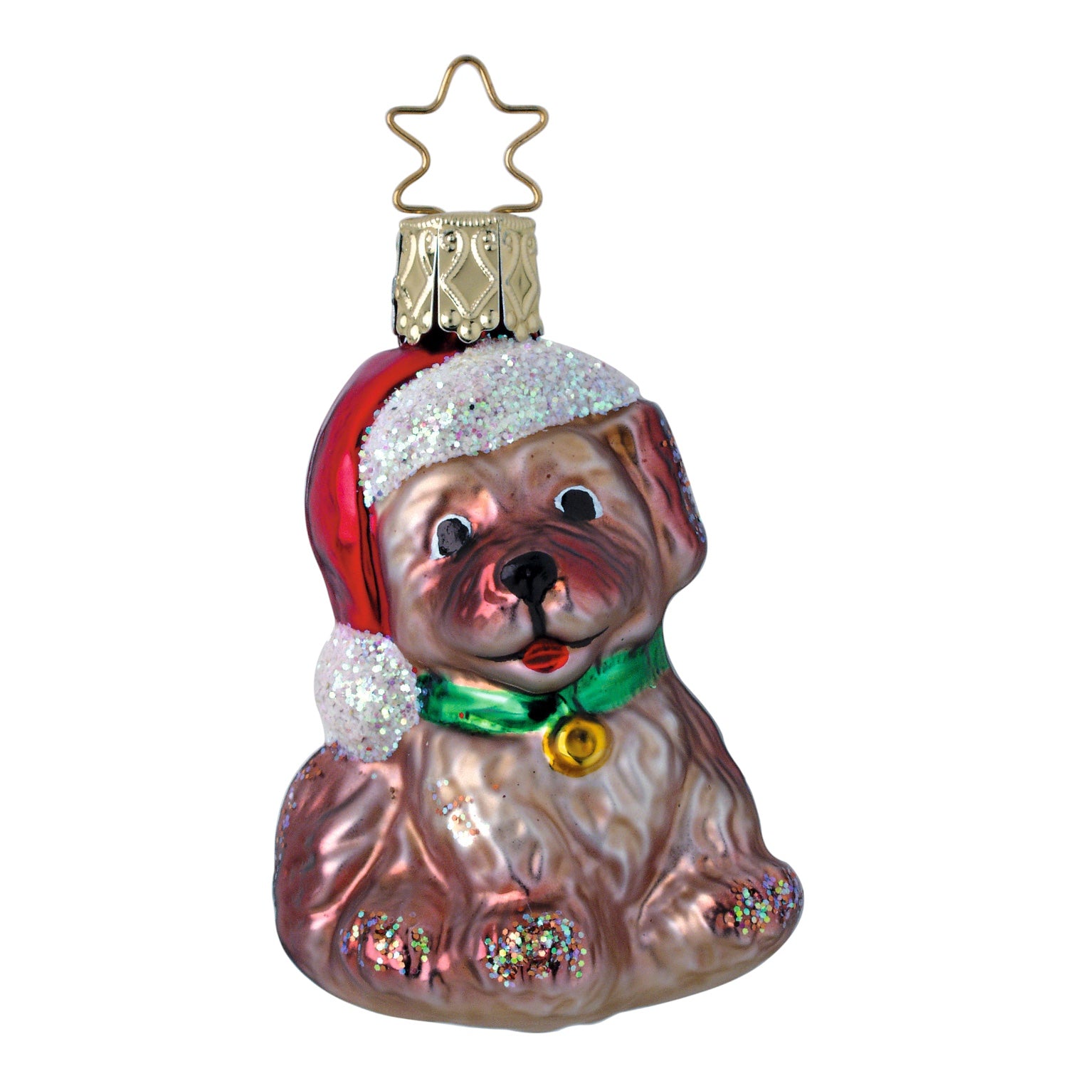Glaskugel Anhänger Weihnachtswelpe, 6.5 cm 10039S004 Inge Glas