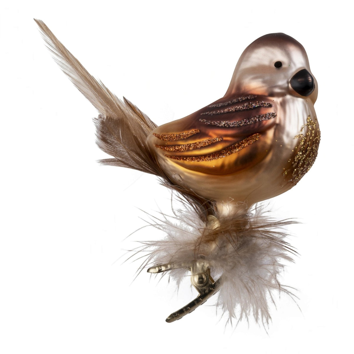 Clip Vogel Waldspatz, 7 cm 10043S026 Inge Glas