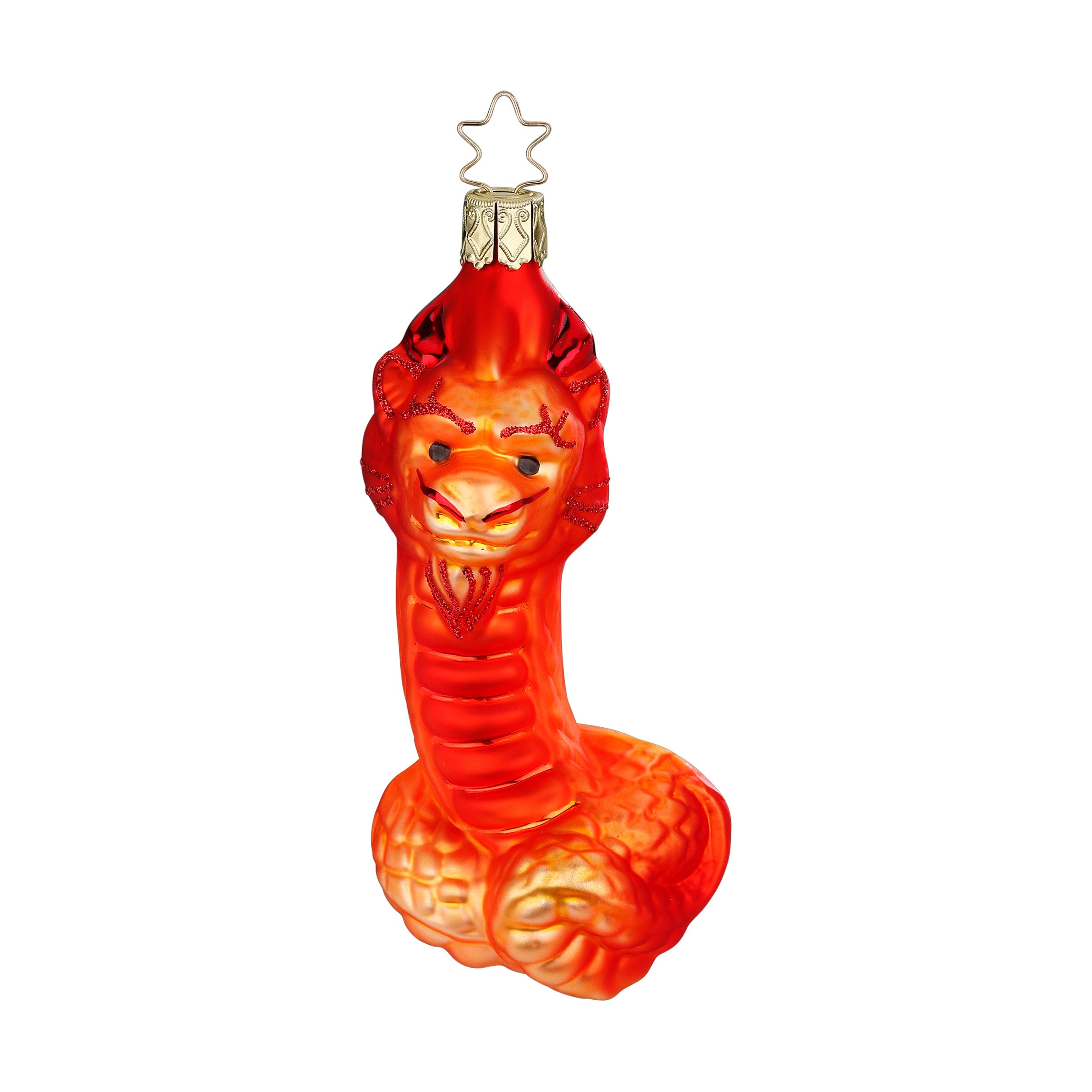 Glaskugel Anhänger Drache, 12 cm, rot 10045S025 Inge Glas