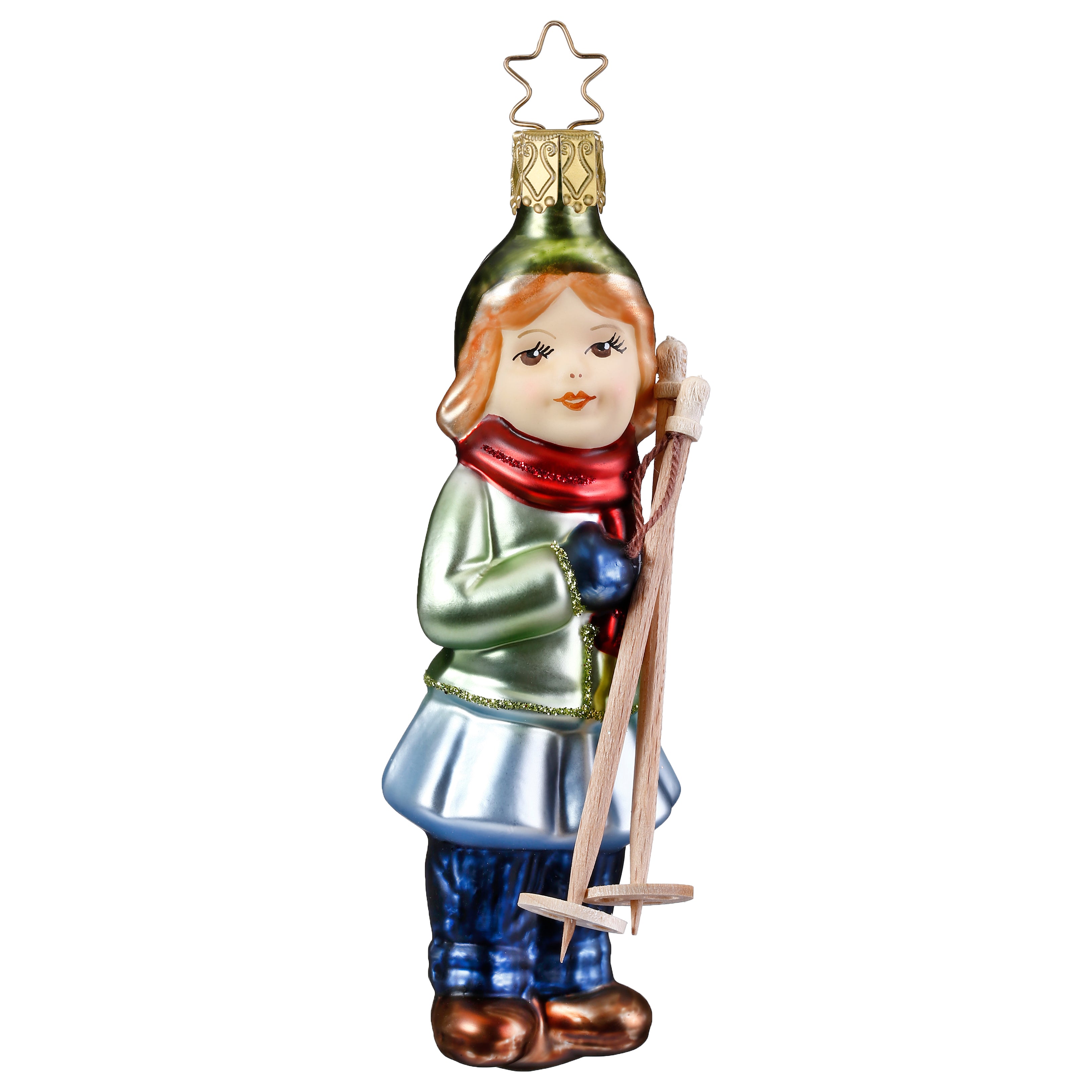 Glass ball pendant snow hike, 12cm