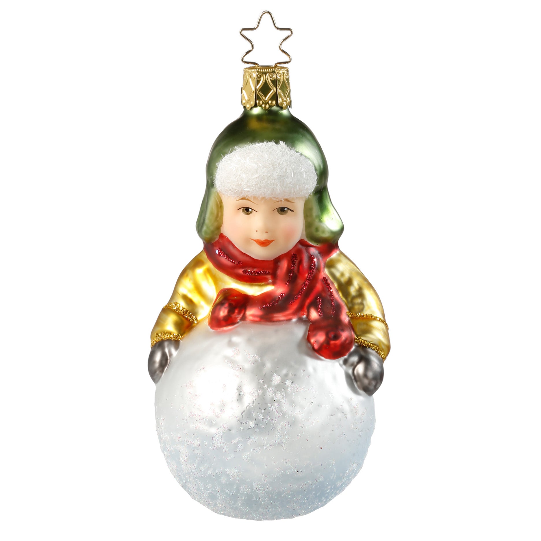 Glass ball pendant Fun in the snow, 11.0cm