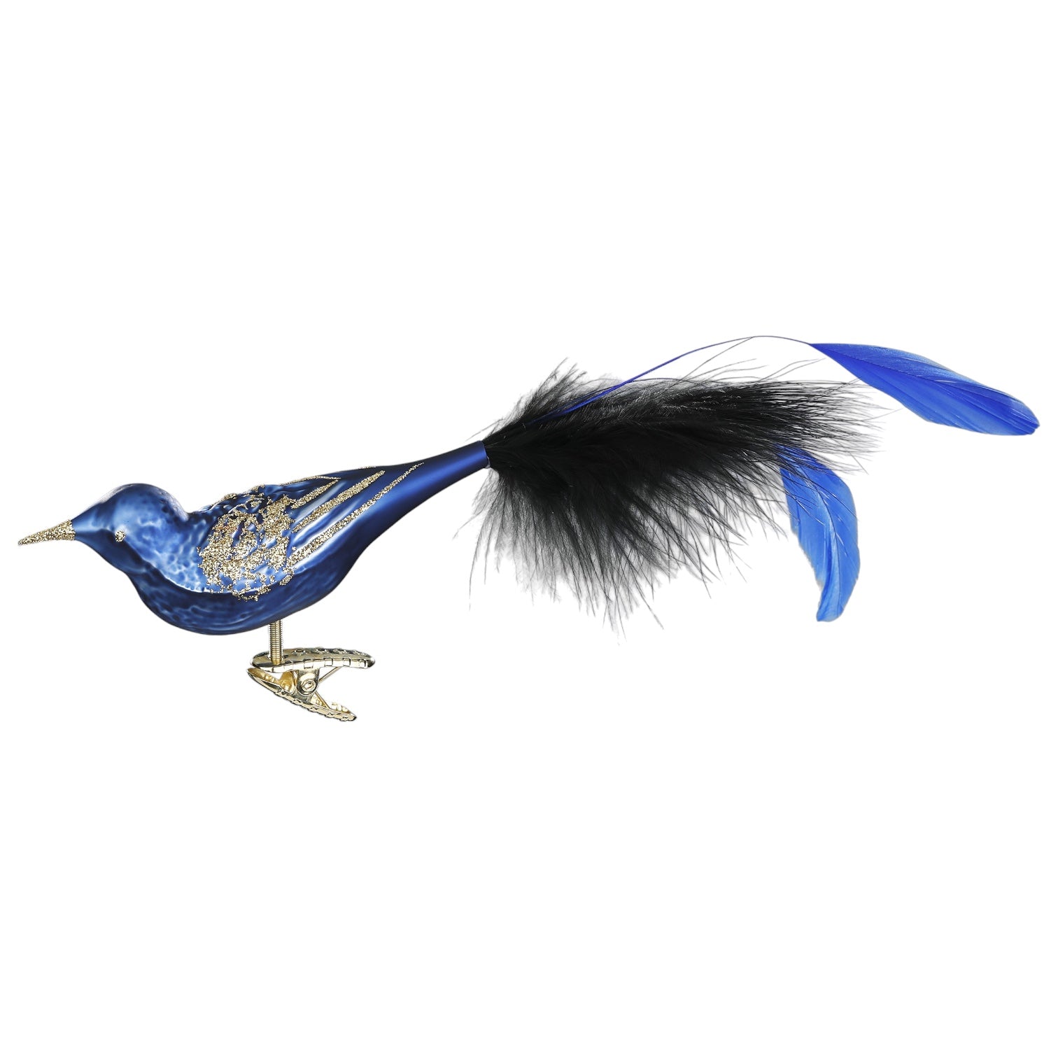 Clip Vogel Nachtgesang, blau, 11 cm