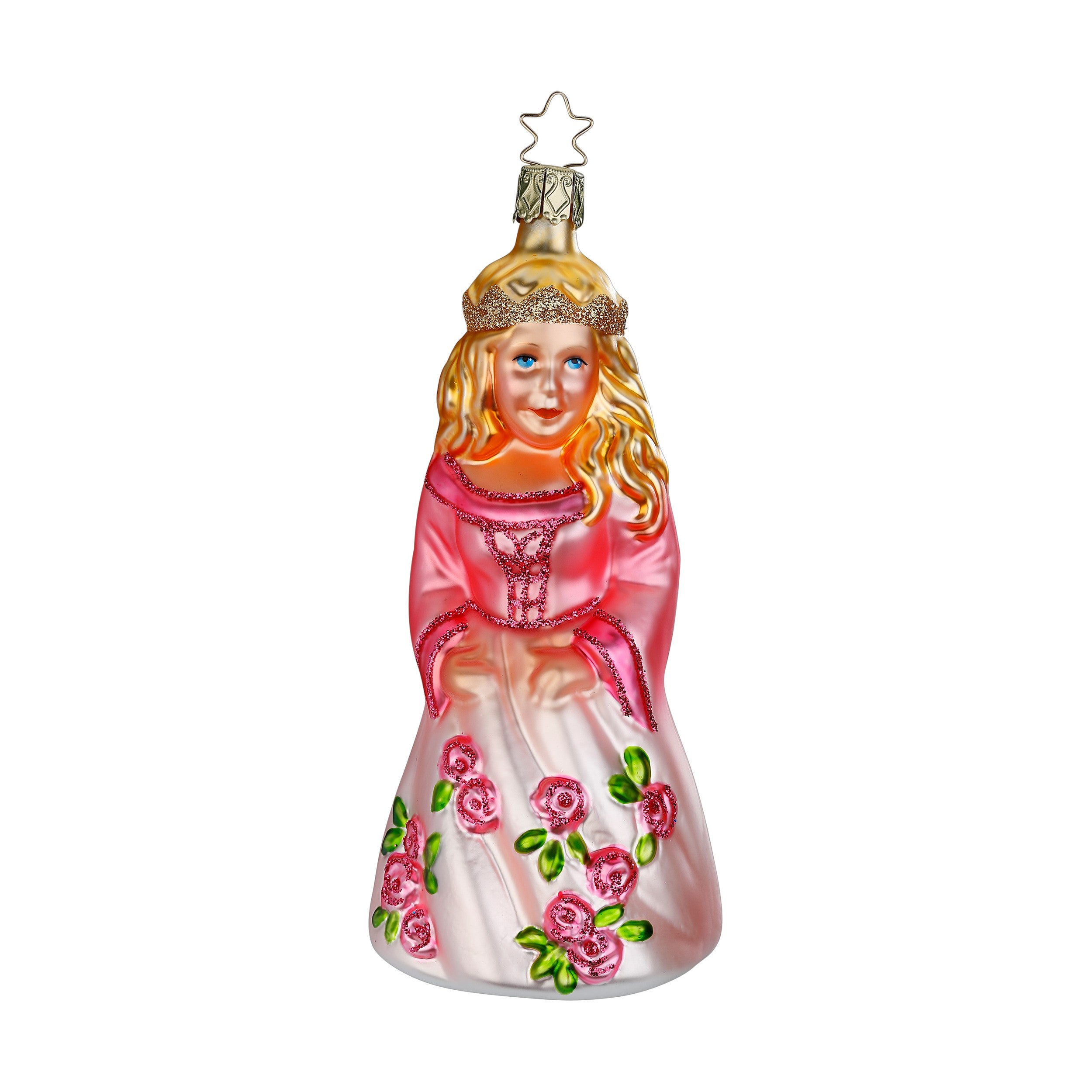 Glaskugel Anhänger Dornröschen, 14.5 cm pink, 10063S025 von Inge Glas
