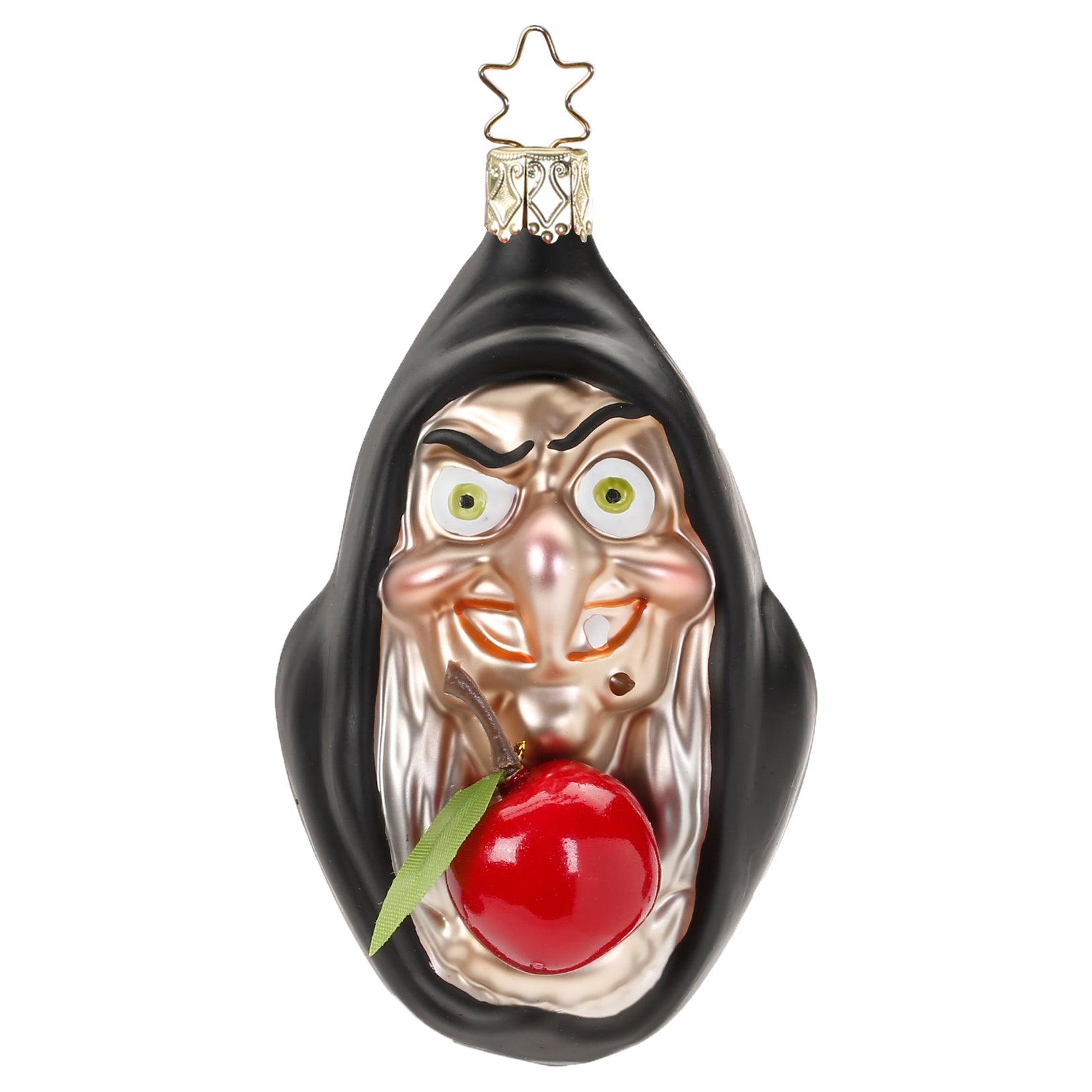 Glaskugel Hexe aus Schneewittchen Anhänger, Apfel gefällig? 10,0cm 10072S019