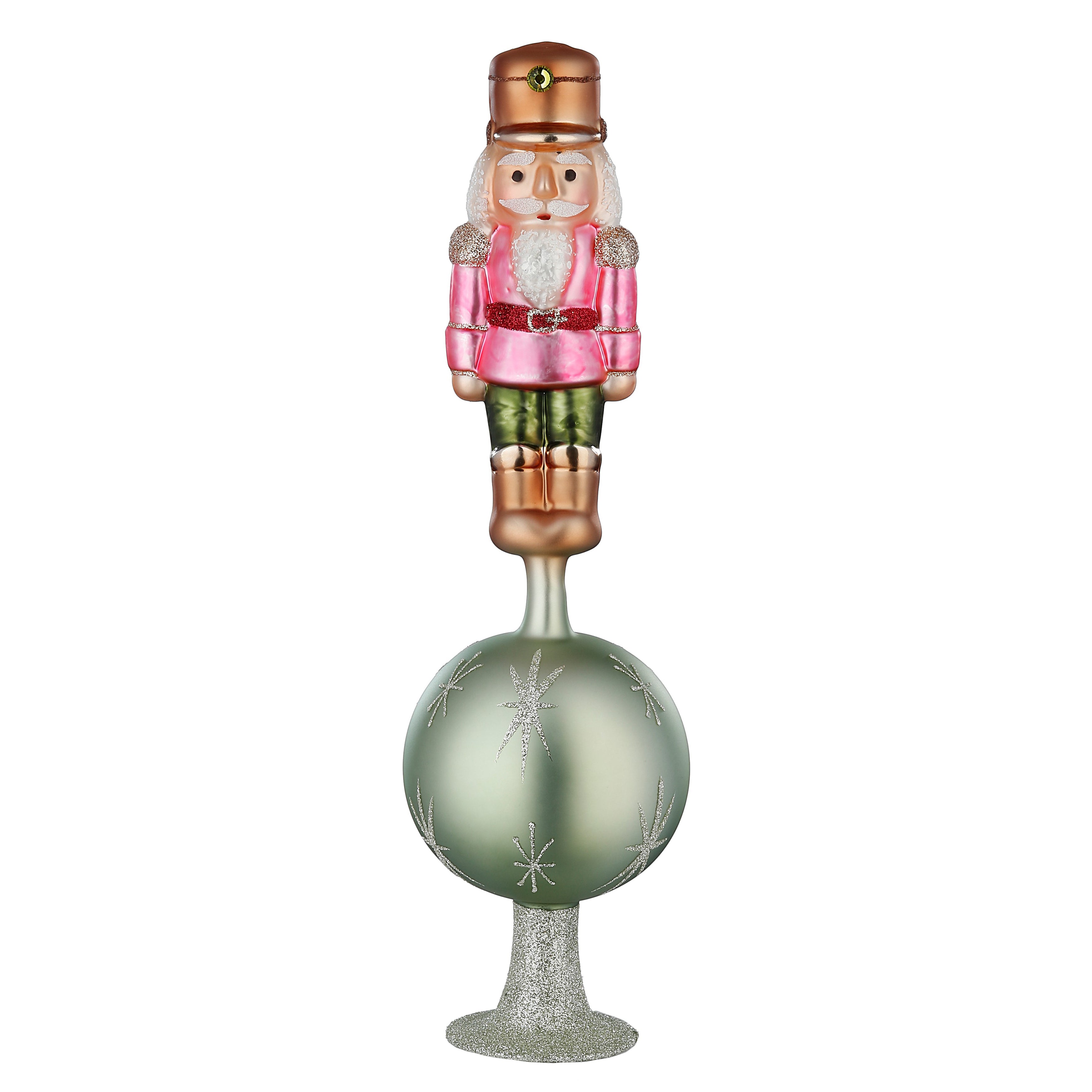 Christbaumspitze, Klaras Prinz, Nussknacker pink, 27,5cm 10078S024 Inge Glas