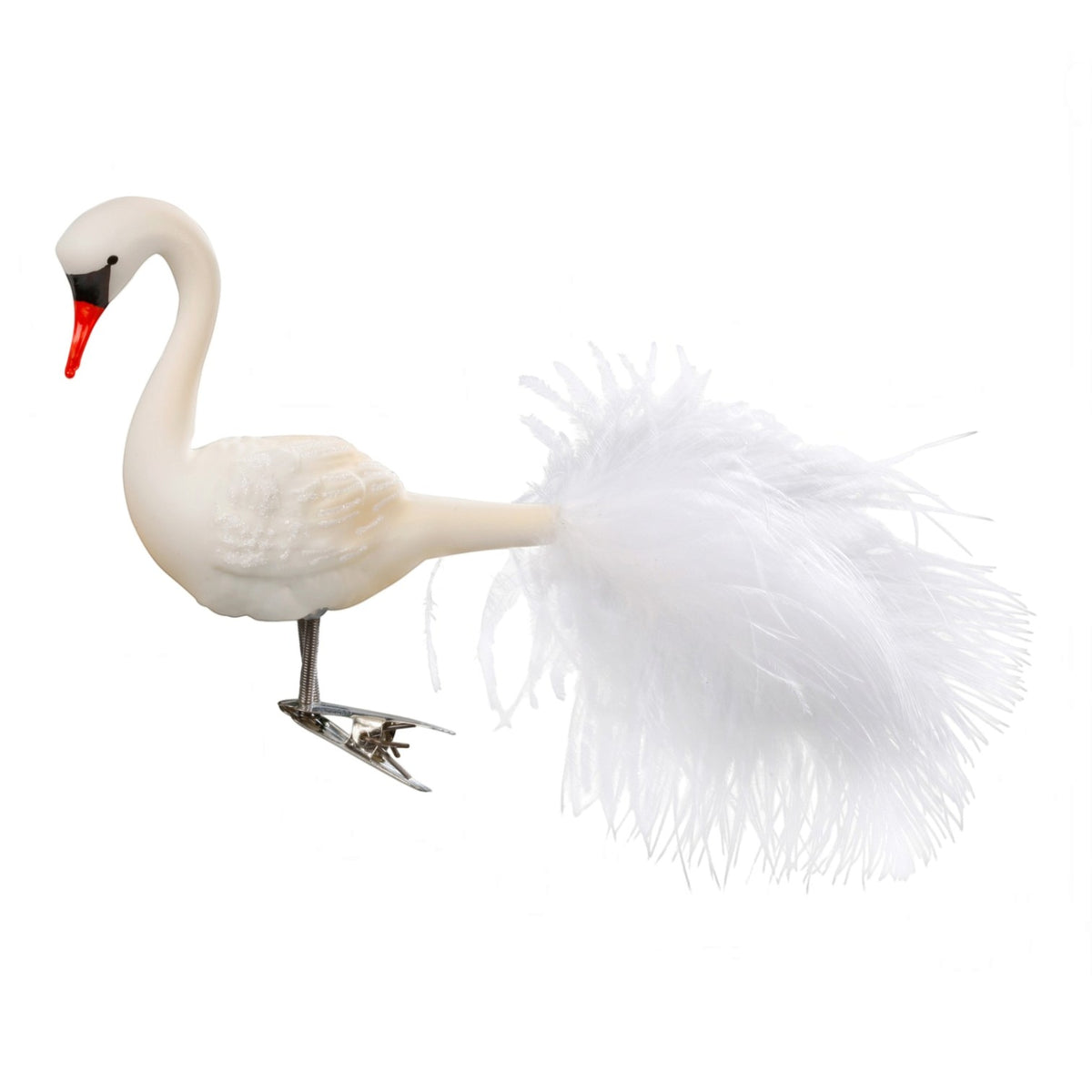 Clip Vogel Prächtiger Schwan, 9 cm 10079S014 Inge Glas