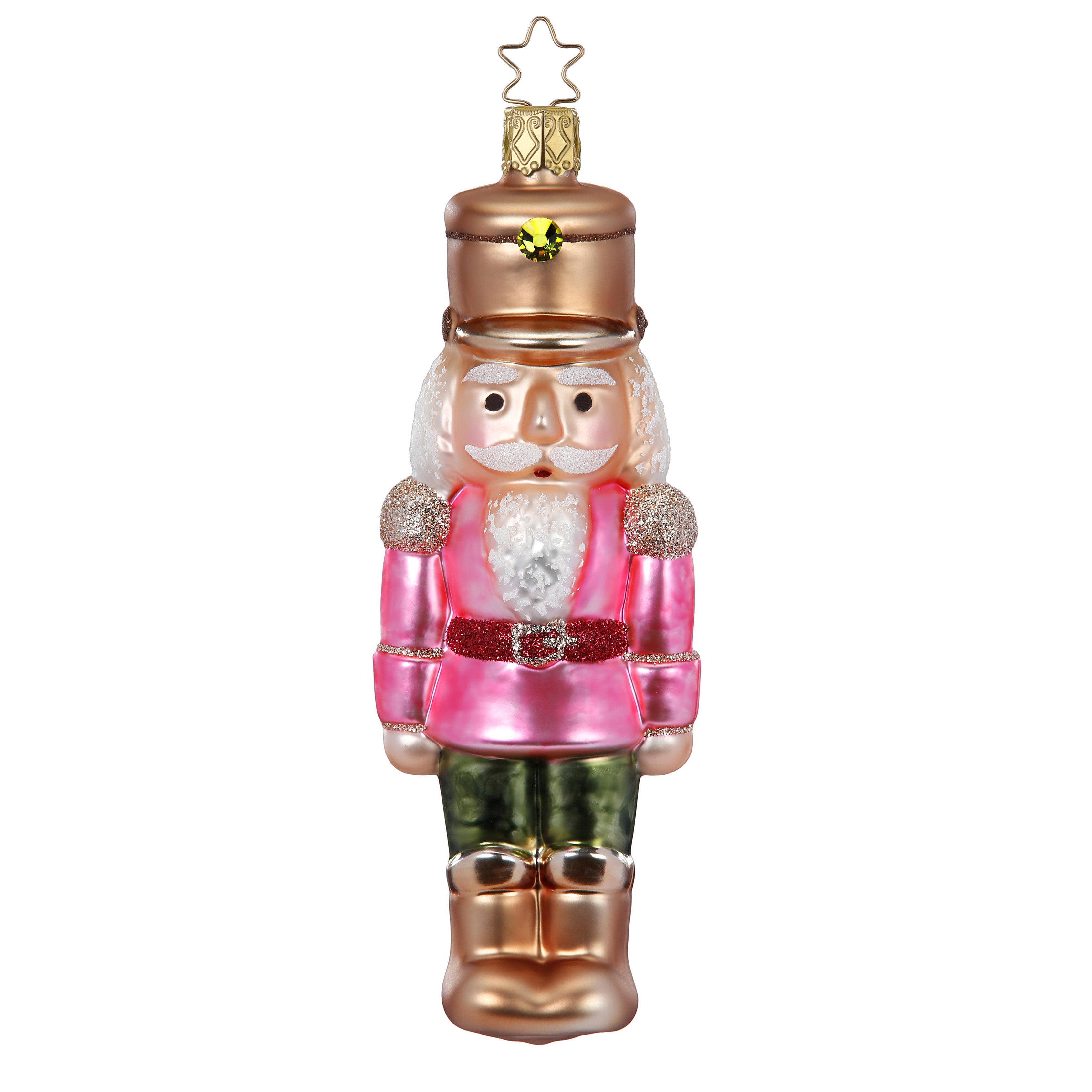 Glaskugel Anhänger Nussknacker pink, 15,0cm 10079S024 Inge Glas