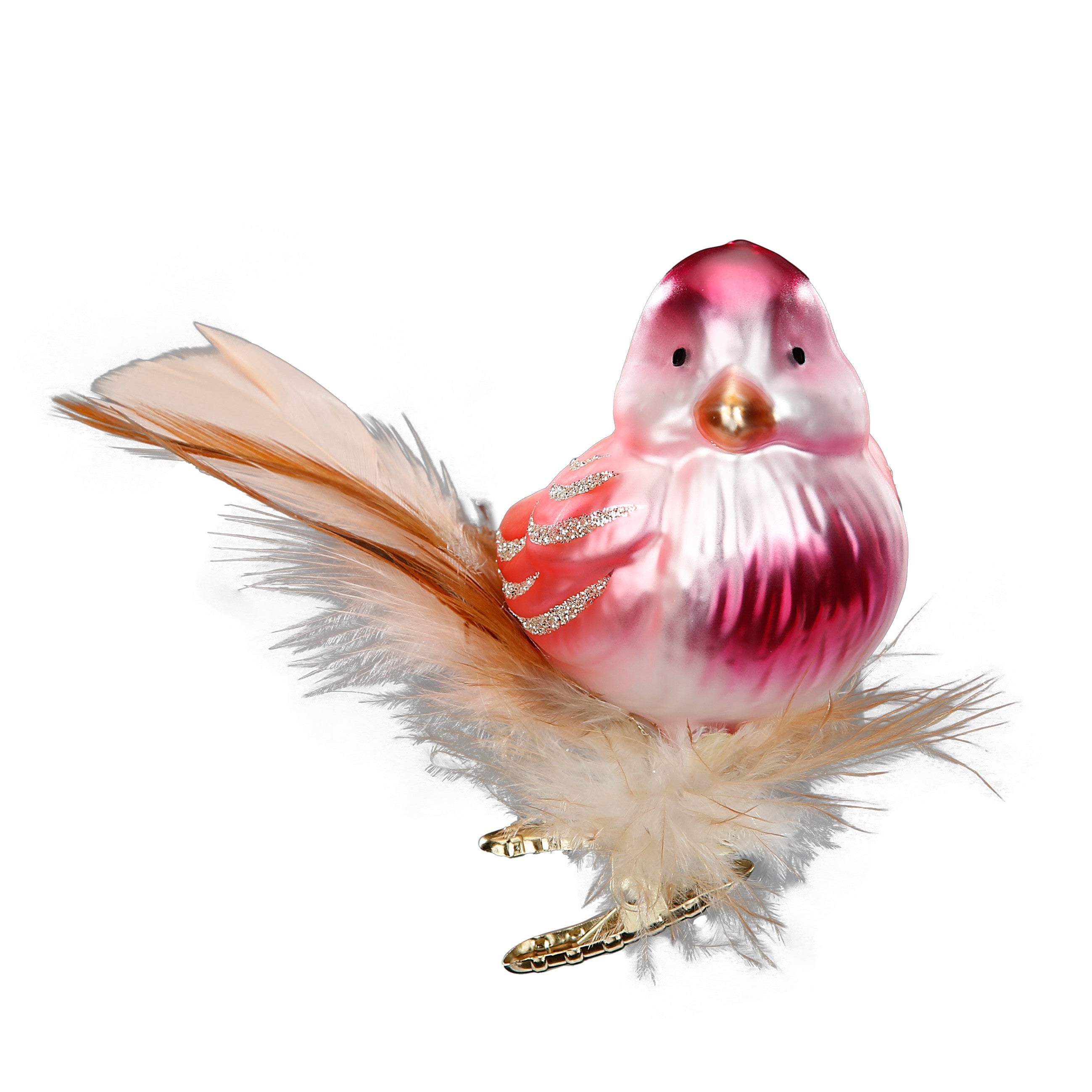Clip Vogel Zarter Gesang pink silber, 7 cm 10080S024 Inge Glas