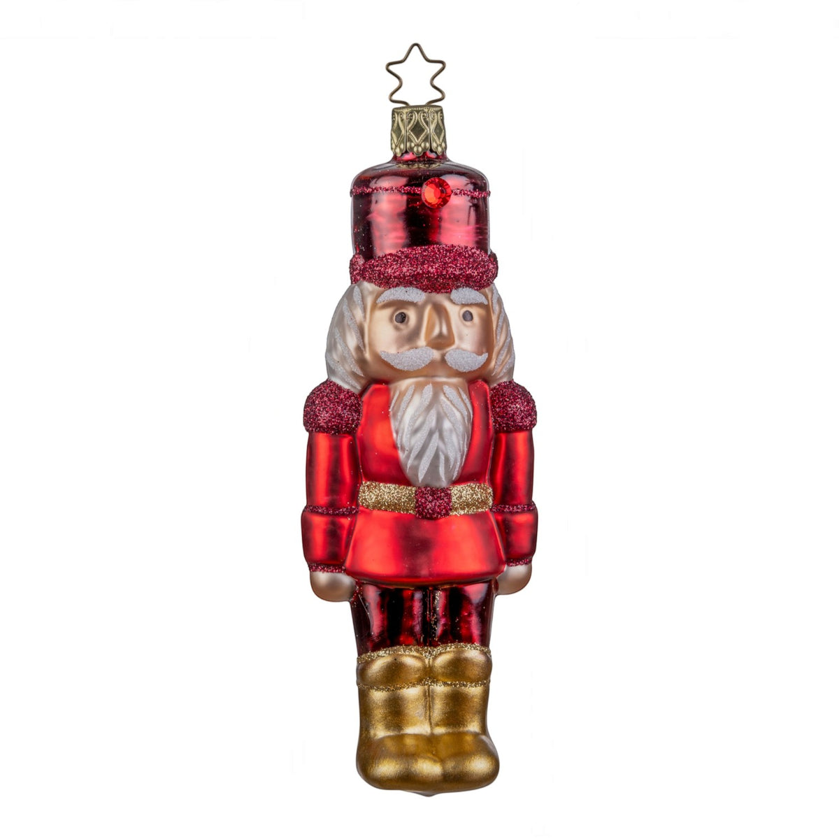 Glaskugel Anhänger Traditioneller Nussknacker, 15 cm 10081S026 Inge Glas