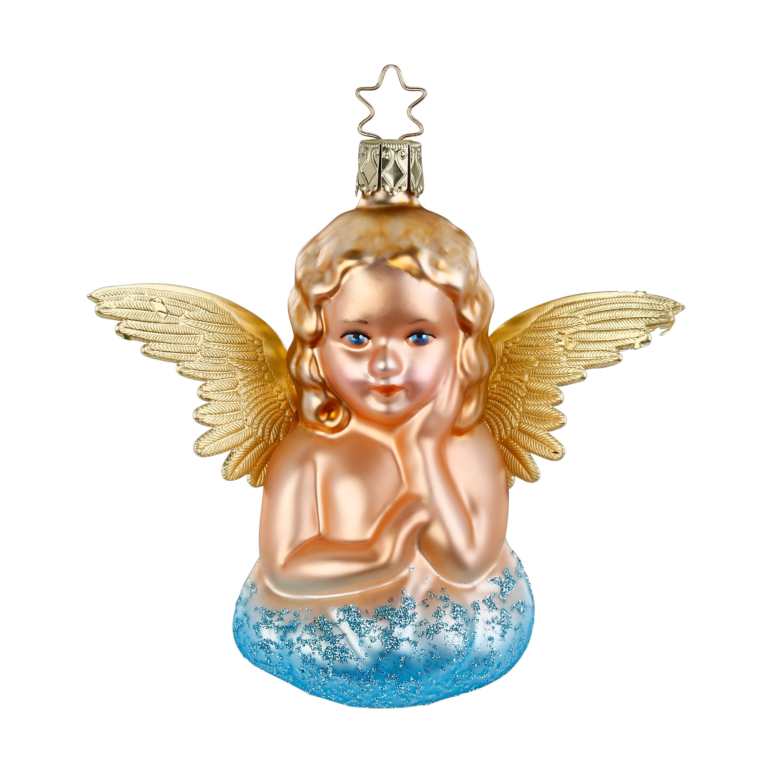 Glaskugel Anhänger Engel Himmlische Schwingen, 10.5 cm 10087S025 Inge Glas