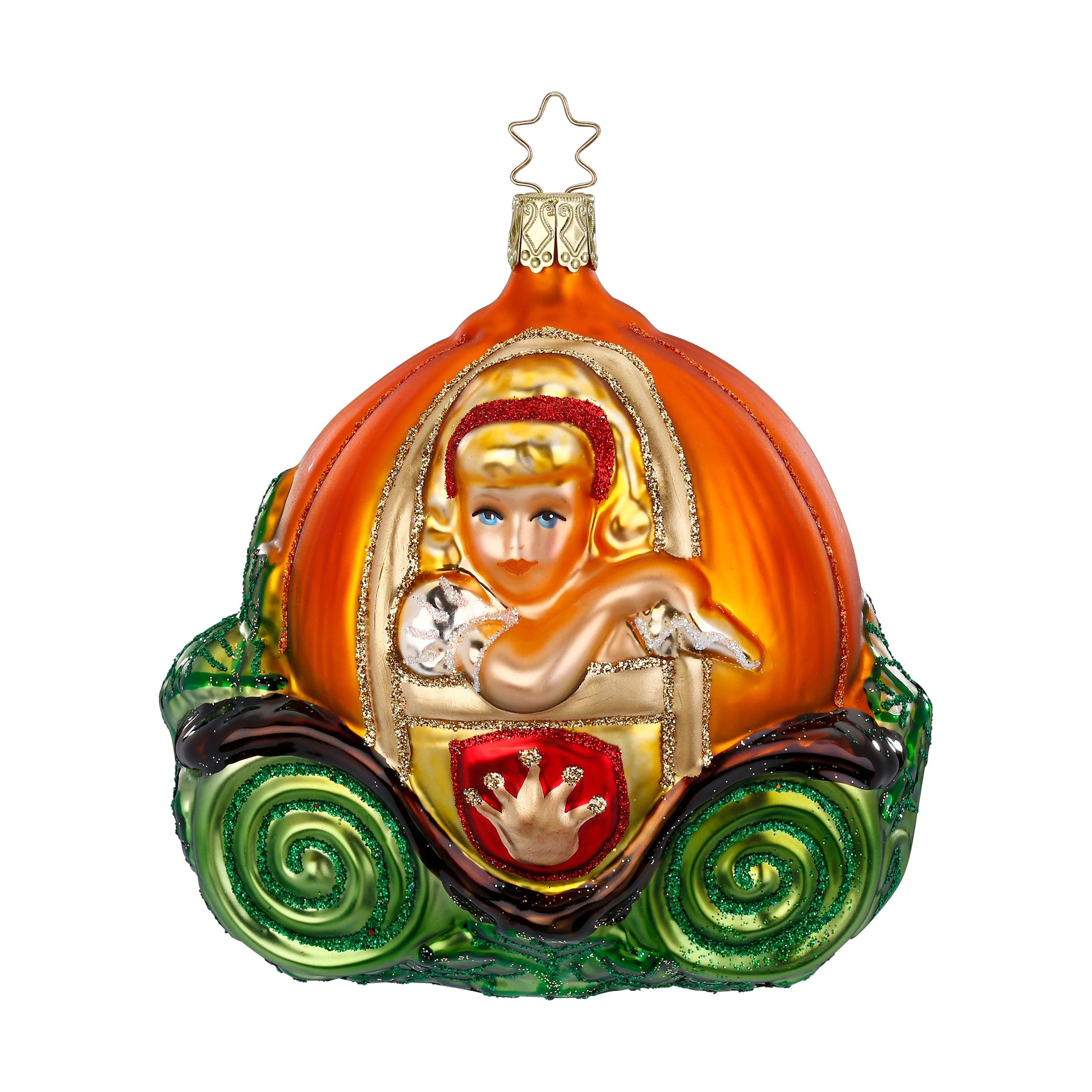 Glaskugel Anhänger Zauberhafte Kutsche, 11.5 cm 10092S025 Inge Glas