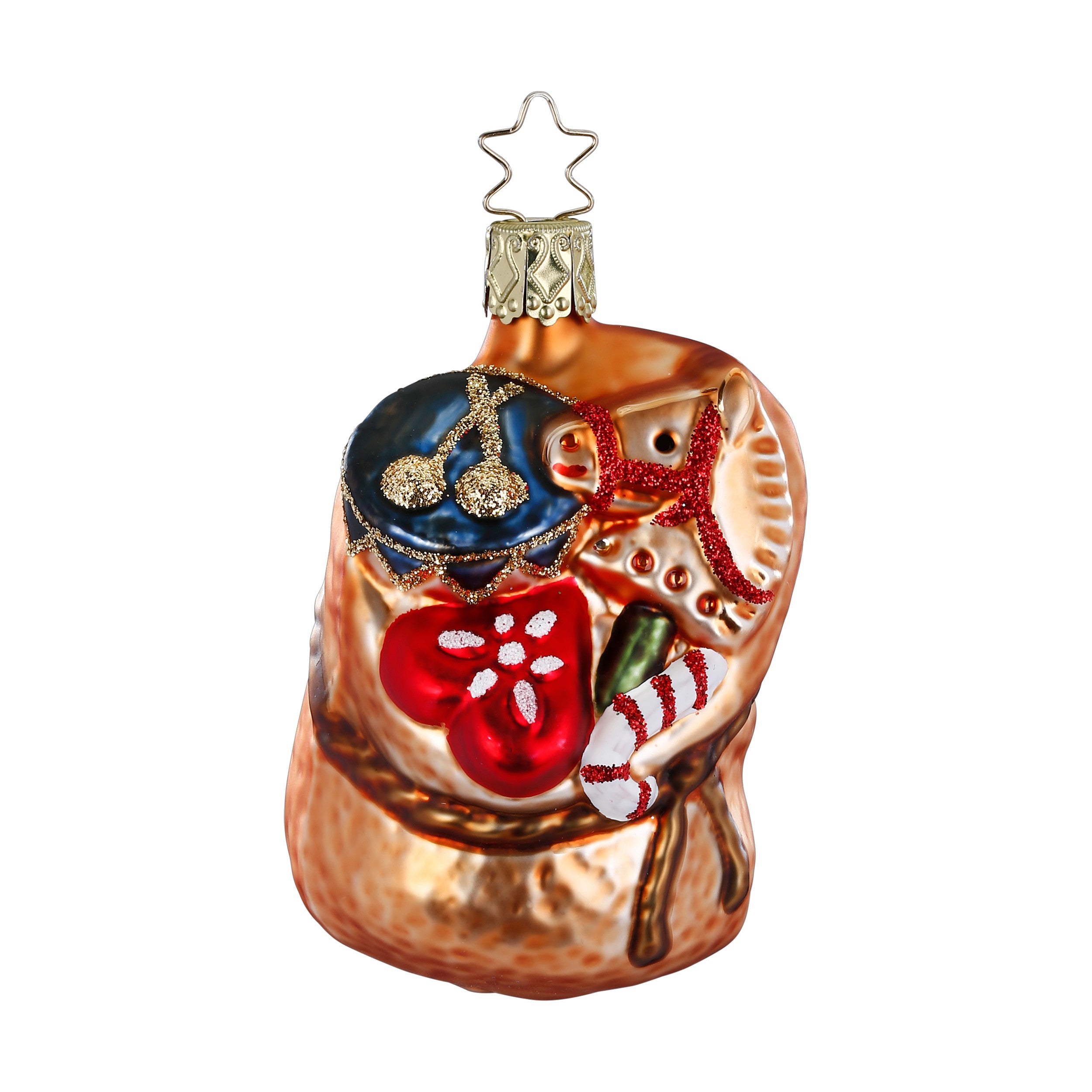 Glaskugel Anhänger Geschenkesack, 8 cm 10094S025 Inge Glas