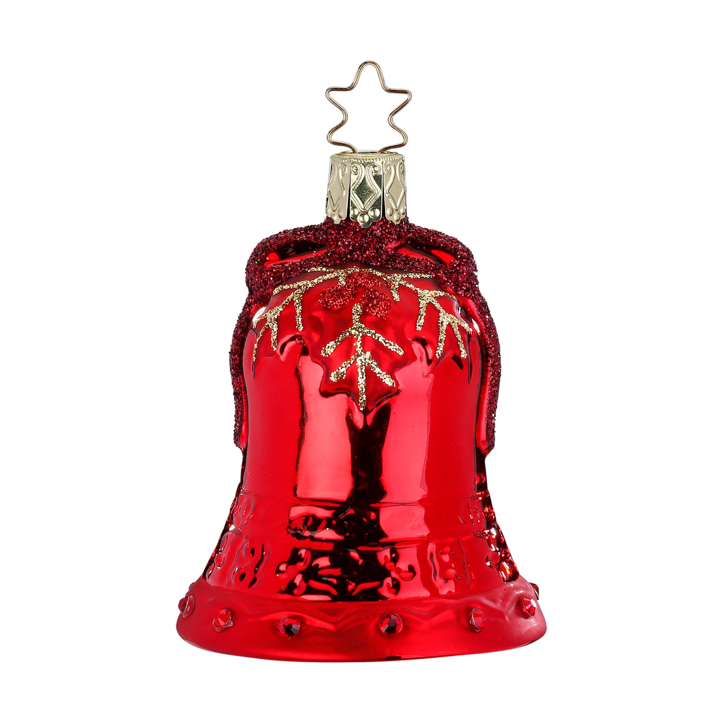 Glaskugel Anhänger Edle Glocke rot, 9 cm 10097S025 Inge Glas