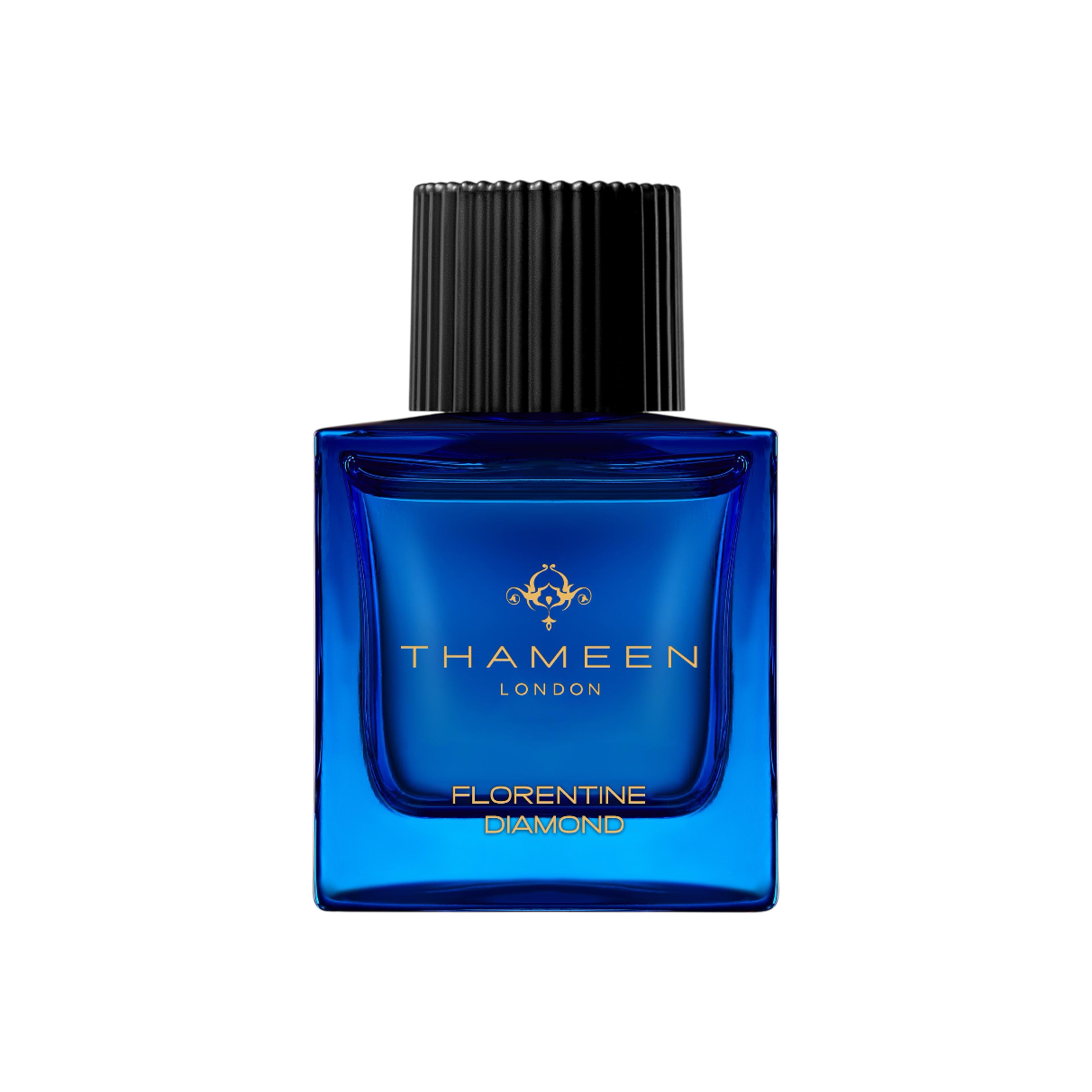 Flakon von Florentine Diamond – Thameen London: luxuriöser Unisex‑Duft in charakteristischem blauen Glasdesign