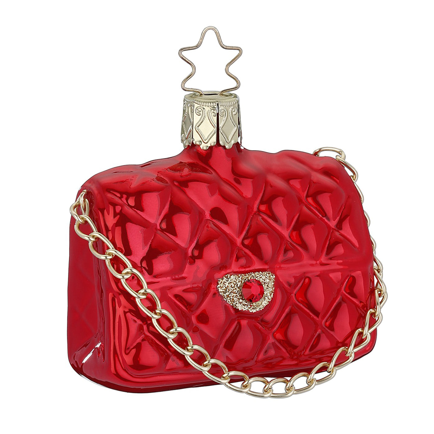Glaskugel Anhänger Rote Clutch, 6,0cm 10100S023 Inge Glas