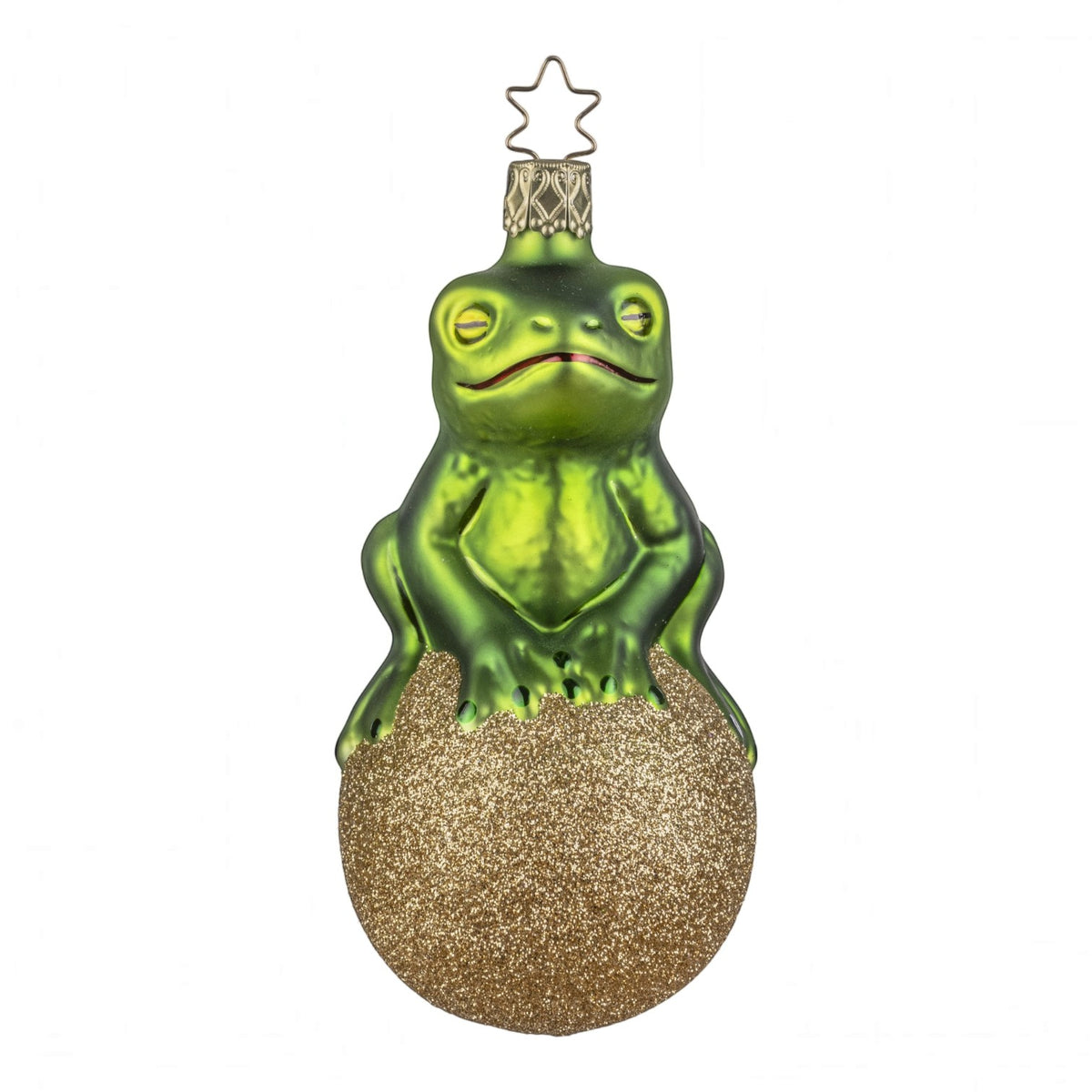 Glaskugel Anhänger Froschkönig, 11.5 cm 10114S026 Inge Glas