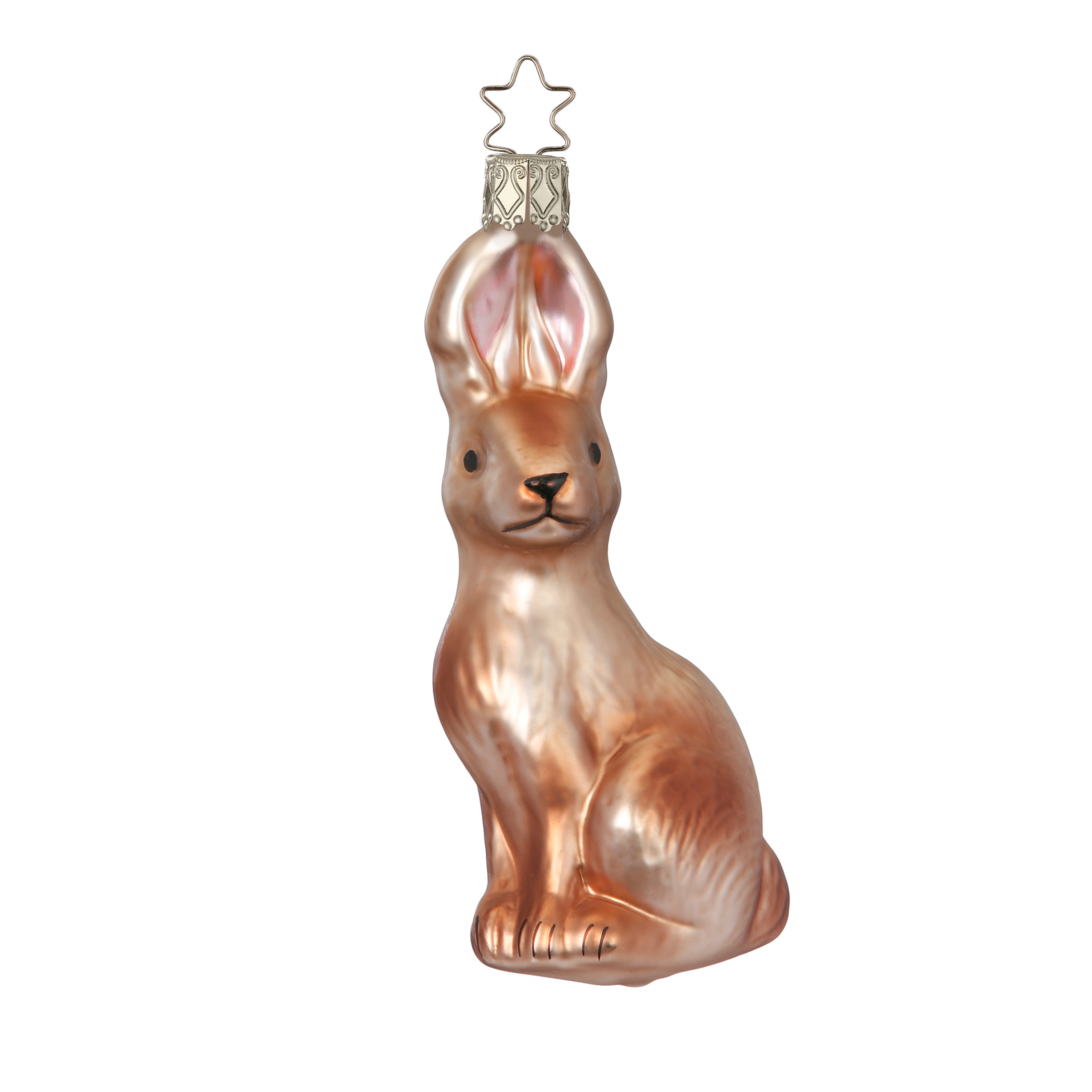 Glaskugel Anhänger Feldhase braun, 12 cm 10115S024 Inge Glas