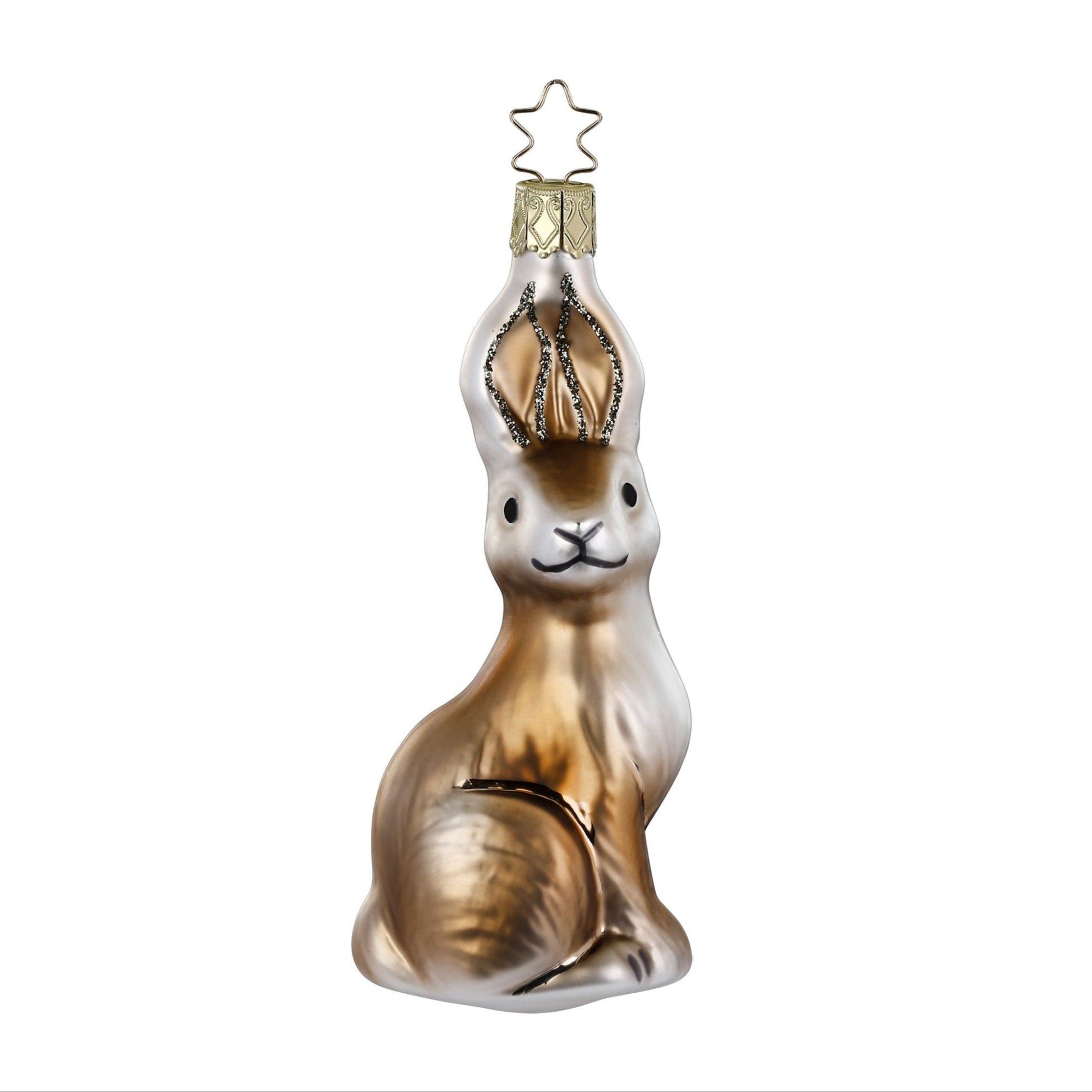 Glaskugel Hänger Hase braun, 11.5 cm 10125S025