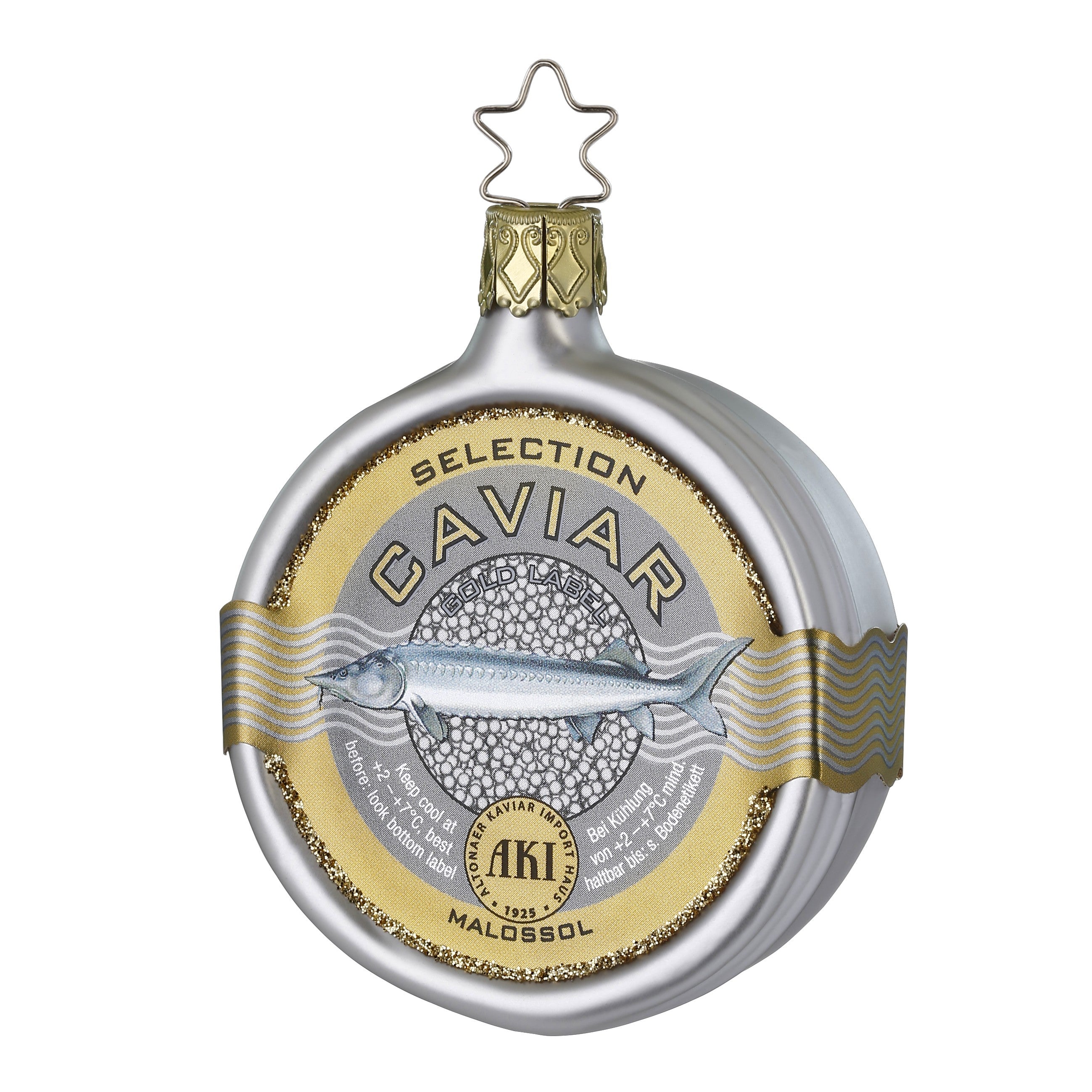 Glaskugel Hänger AKI Selection Gold Label Caviar, 7.5 cm 10129S025 Inge Glas