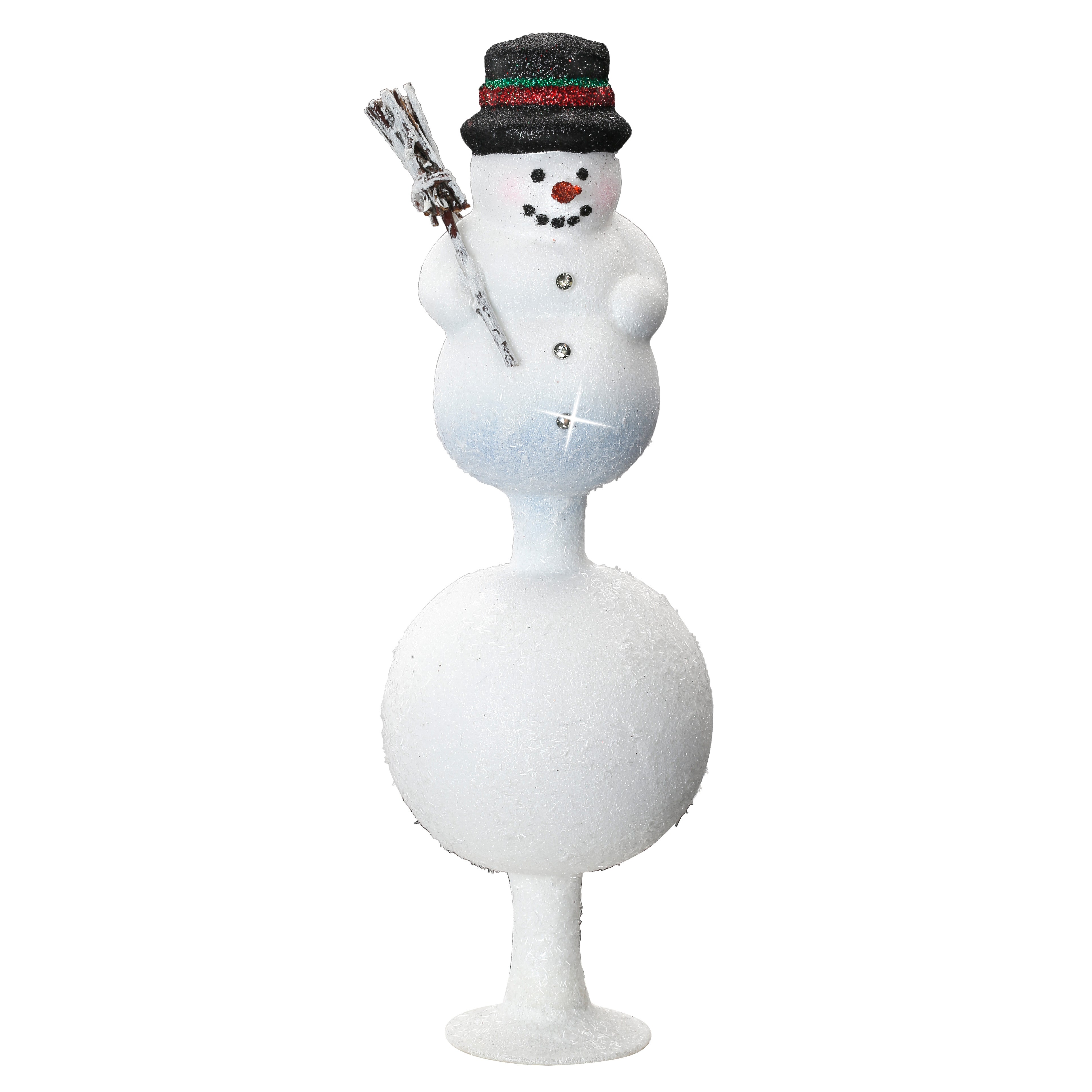 Christbaumspitze Spitze, Glitzernder Schneemann, 24,0cm 10133S016 Inge Glas