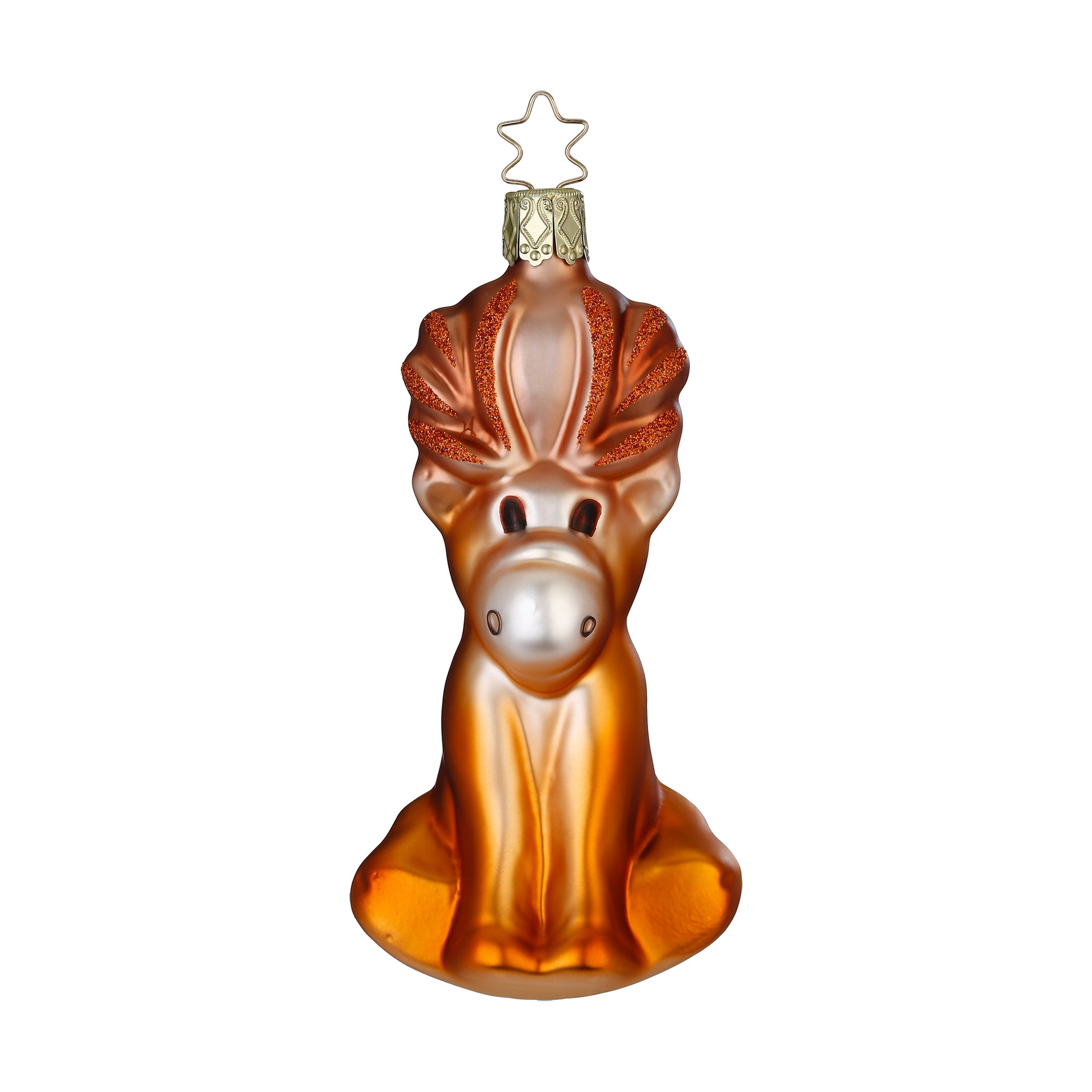 Glaskugel Hänger Lieber Elch rost, 12 cm 10133S025 Inge Glas
