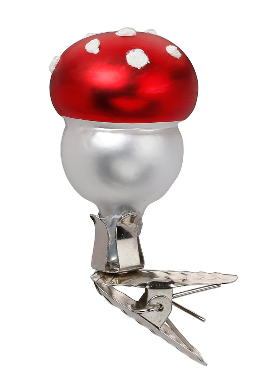 Glaskugel Clip Fliegenpilzchen, 5 cm