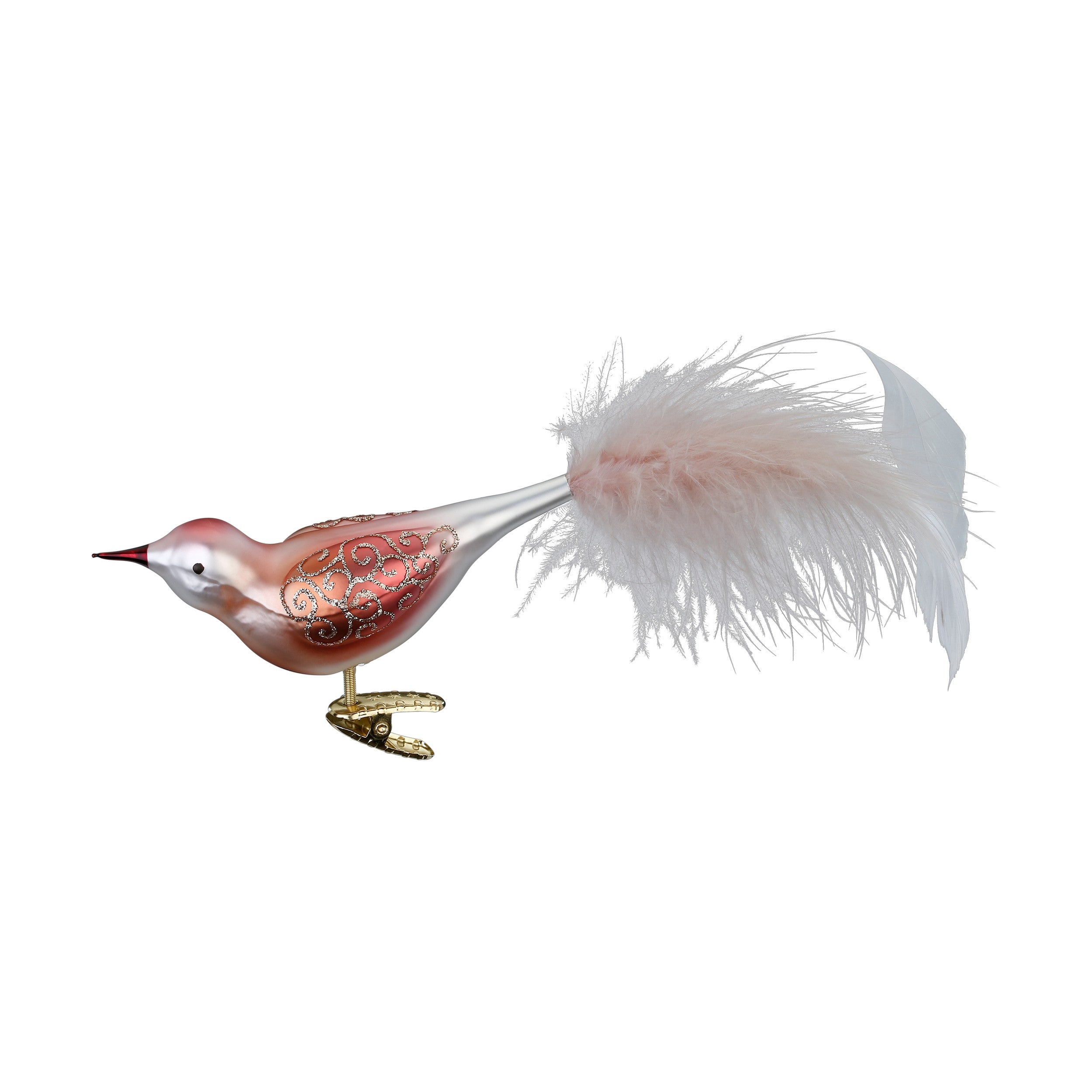 Clip Vogel Lieblicher Gesang rose, 11.5 cm 10145S025 Inge Glas