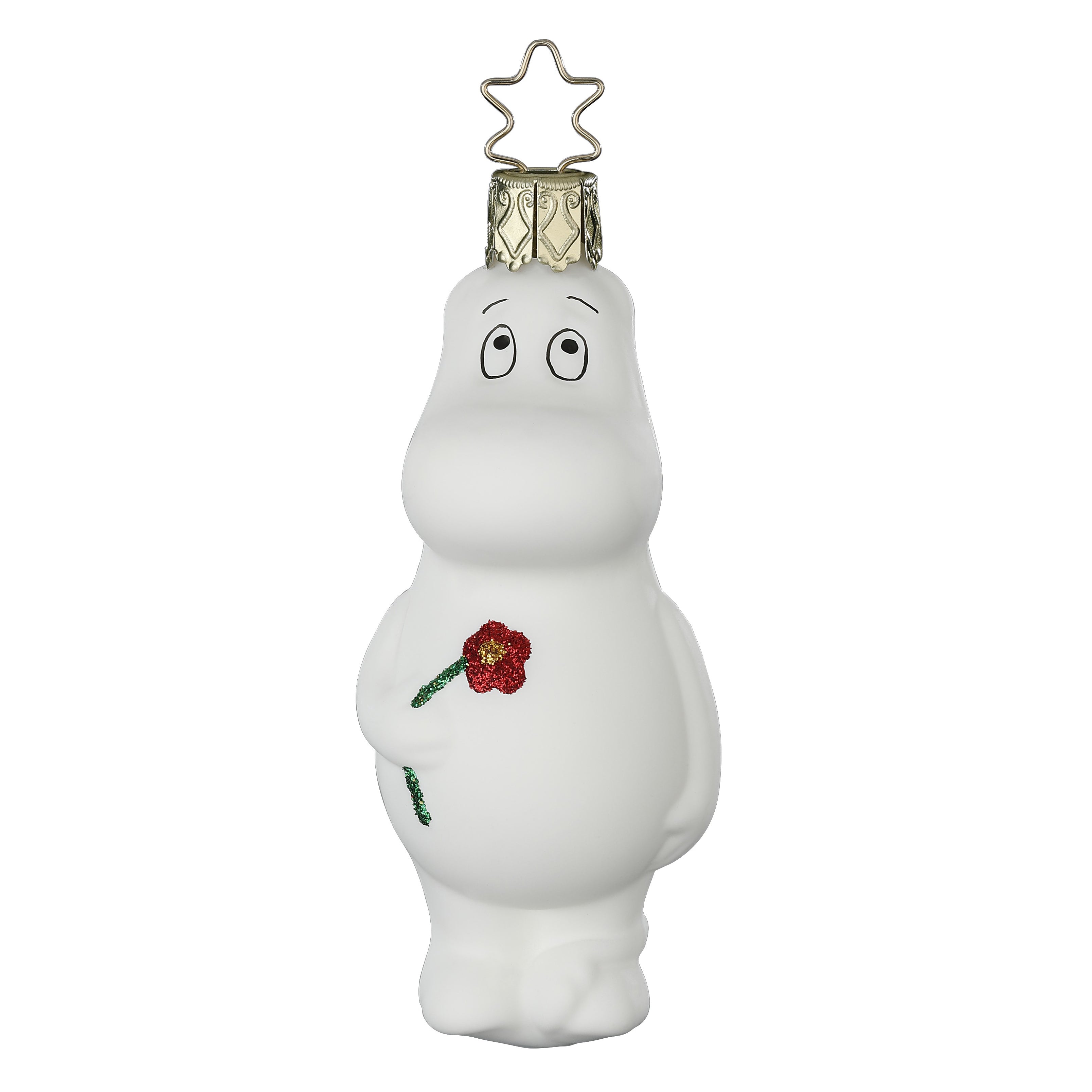 Glaskugel Anhänger Moomin mit Rose, 9,5cm Serie Moomin 10186S024LZ Inge Glas
