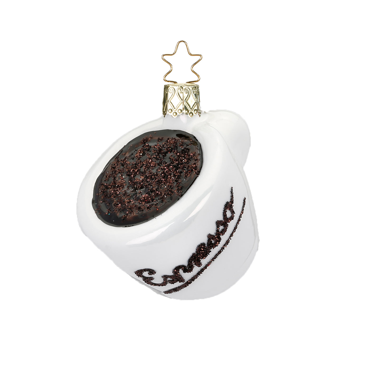 Glaskugel Hänger Espresso Tasse weiß, 6,0cm 10197S018 Inge Glas