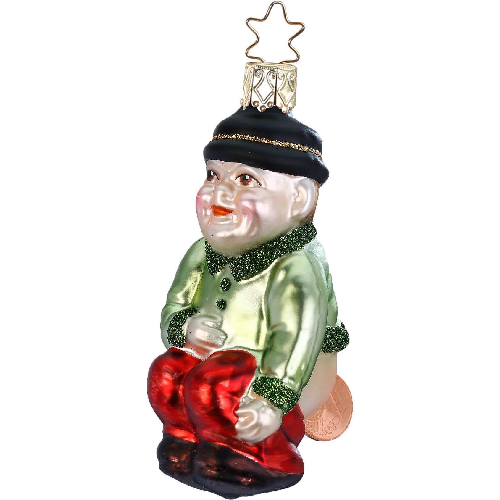 Glaskugel Anhänger Geldscheisser, 10 cm 10318S019 Inge Glas