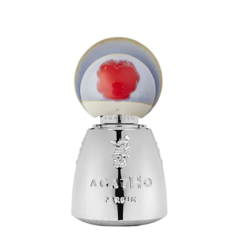 Agatho 195 A.C. Extrait de Parfum Flakon mit handgefertigtem Porzellandeckel nach italienischer Tradition auf weißem Hintergrund.