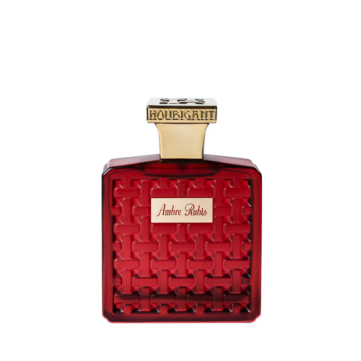 Ambre Rubis Eau de Parfum Extrême von Houbigant Paris – luxuriöser roter Flakon mit goldener Kappe, inspiriert vom Rubin. Jetzt bei 4D OUTFITTERS erhältlich.​