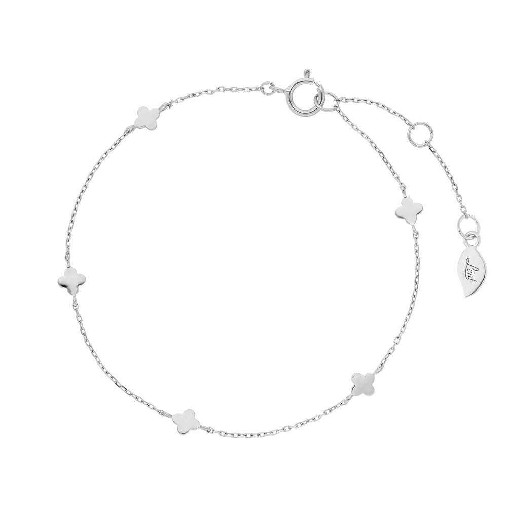 Armkette Mini Clover, 14K Weißgold