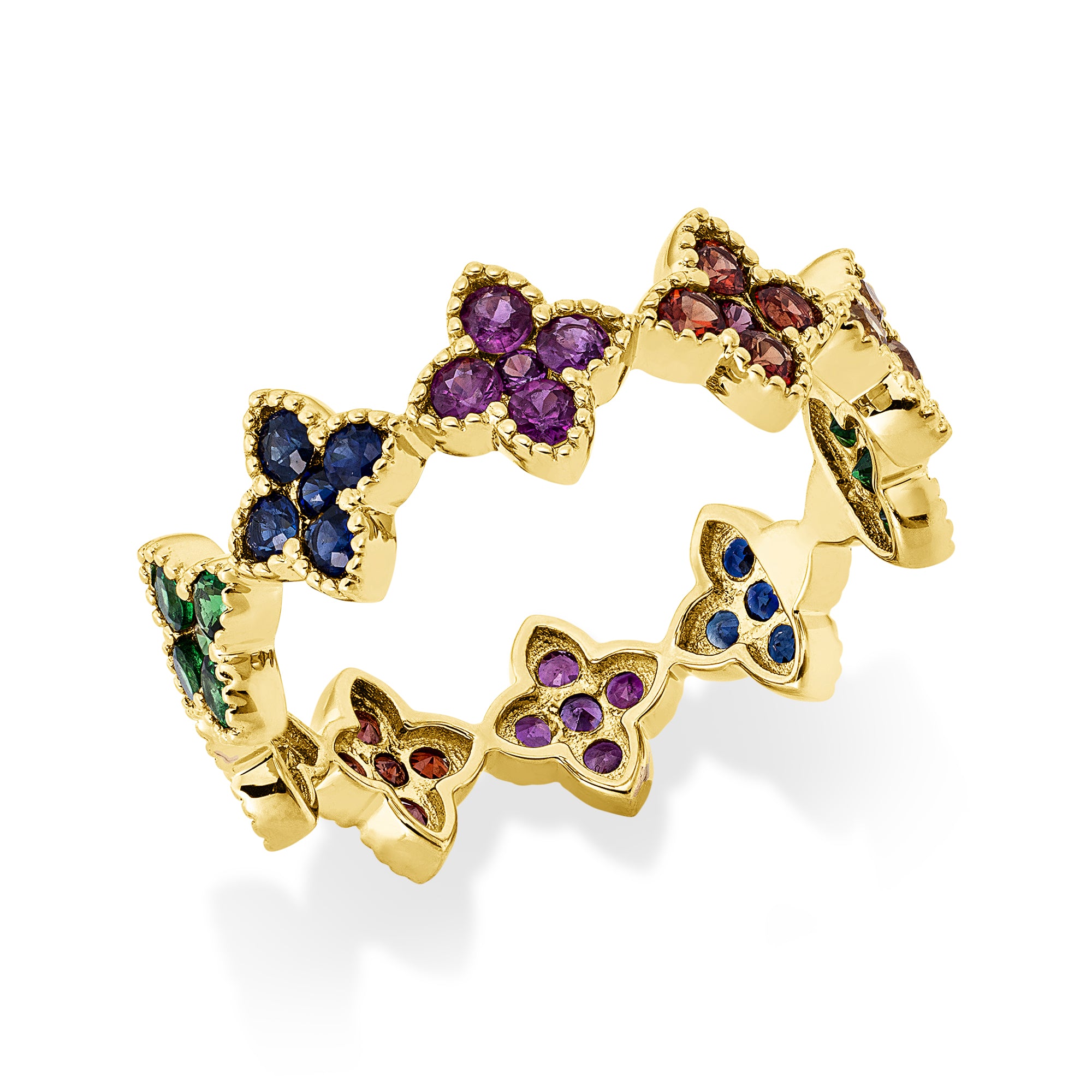 Ring Flower Rainbow DD1HL6962G 18kt Gelbgold mit Saphir