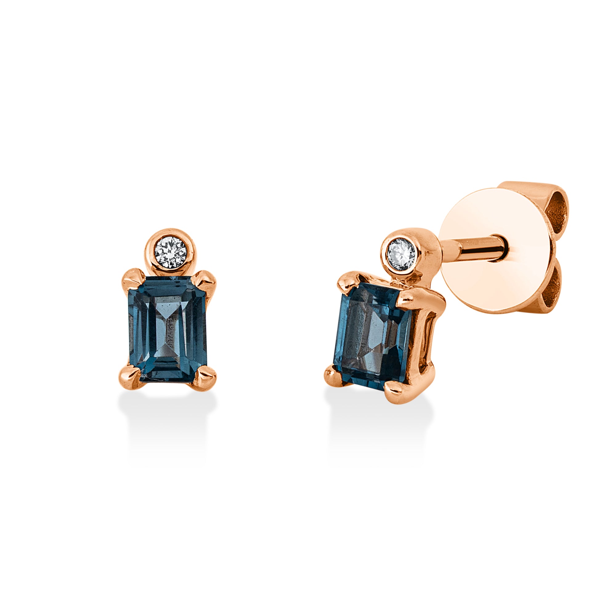 Ohrstecker DD2U69173R 18kt Roségold mit Diamanten und Topase