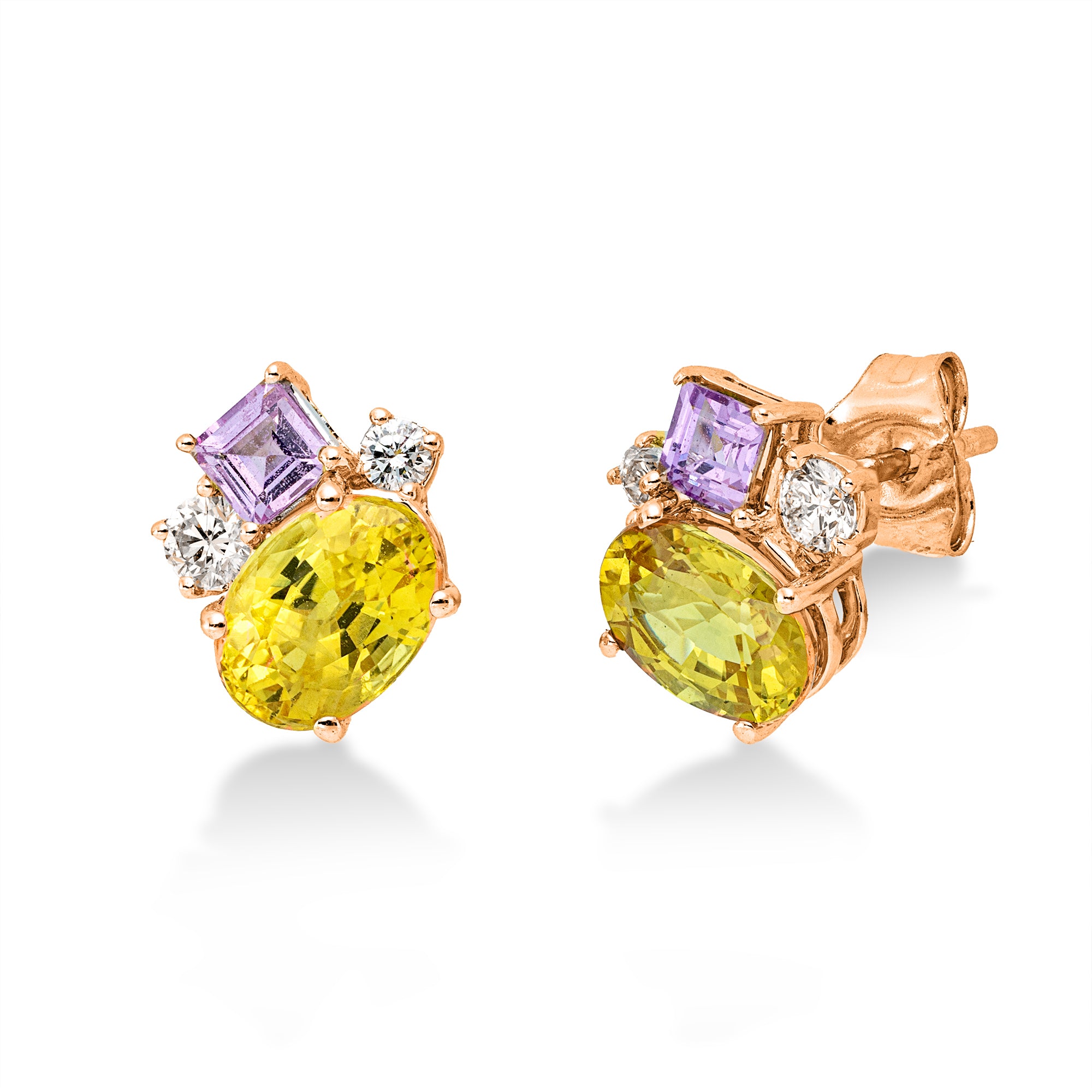 Ohrstecker DD2X69428R 18kt Roségold mit Saphir und Diamant