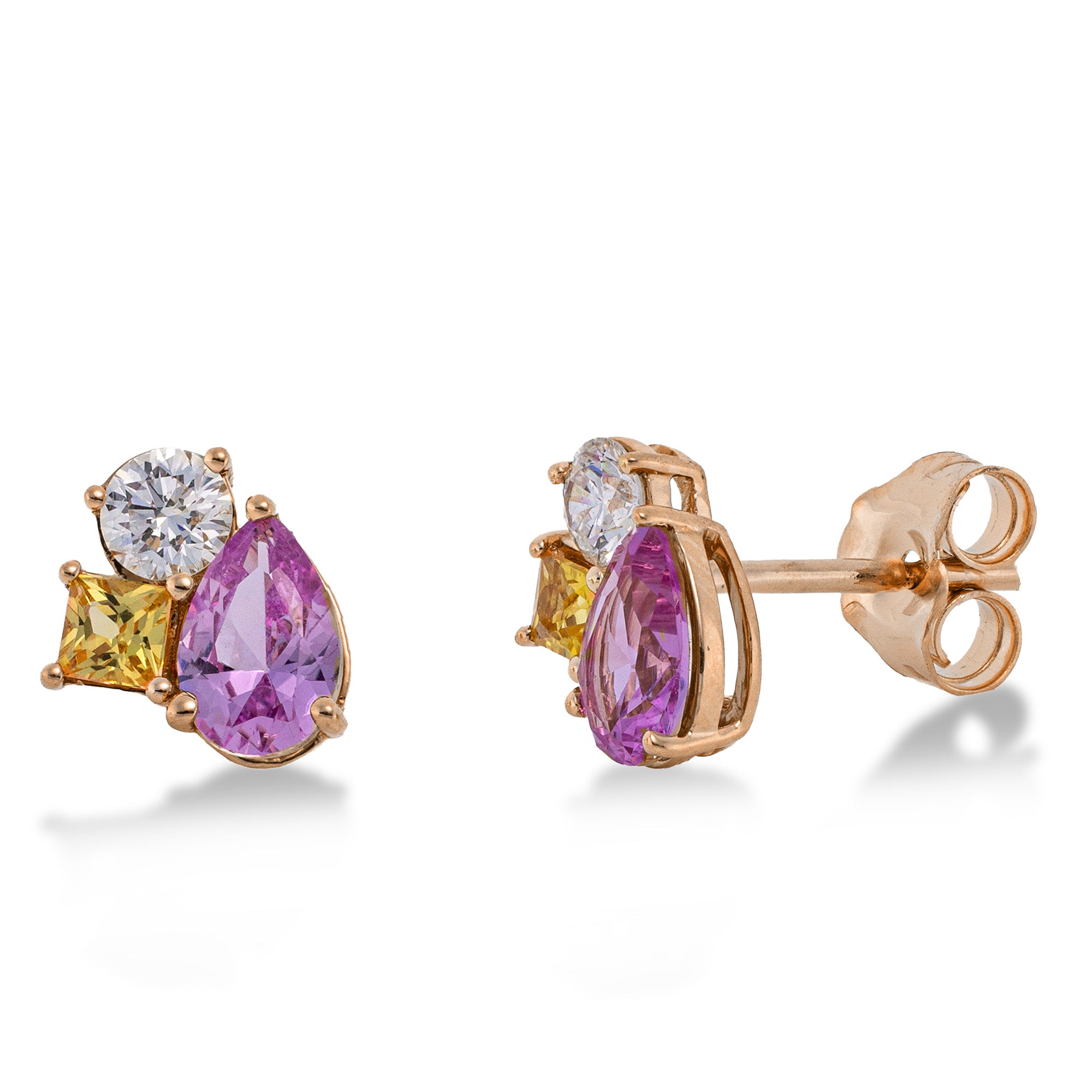 Ohrstecker DD2X69430R 18kt Roségold mit Saphir und Diamant