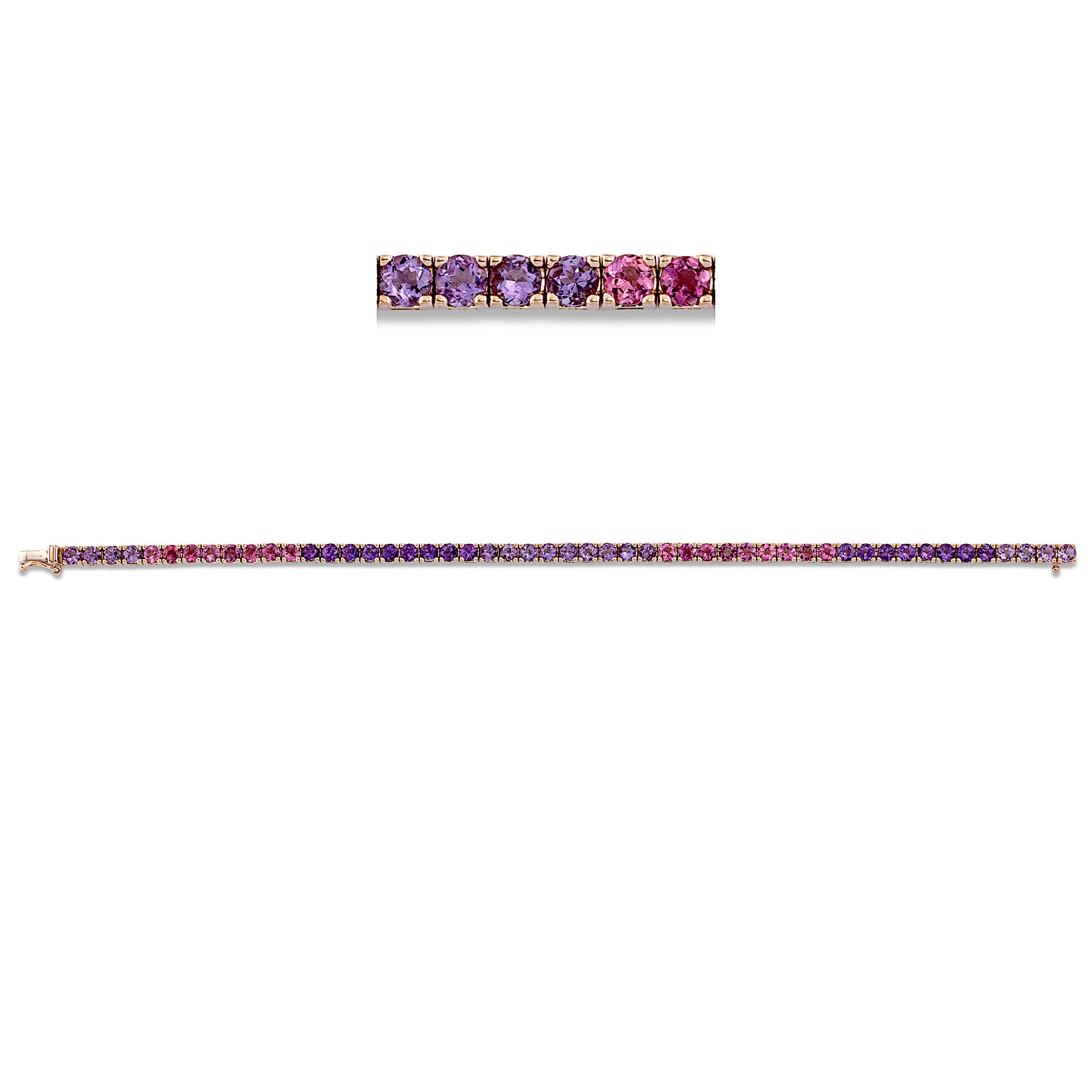 Tennis Armband DD5G69456R 18kt Roségold, Amethyste und Turmalin