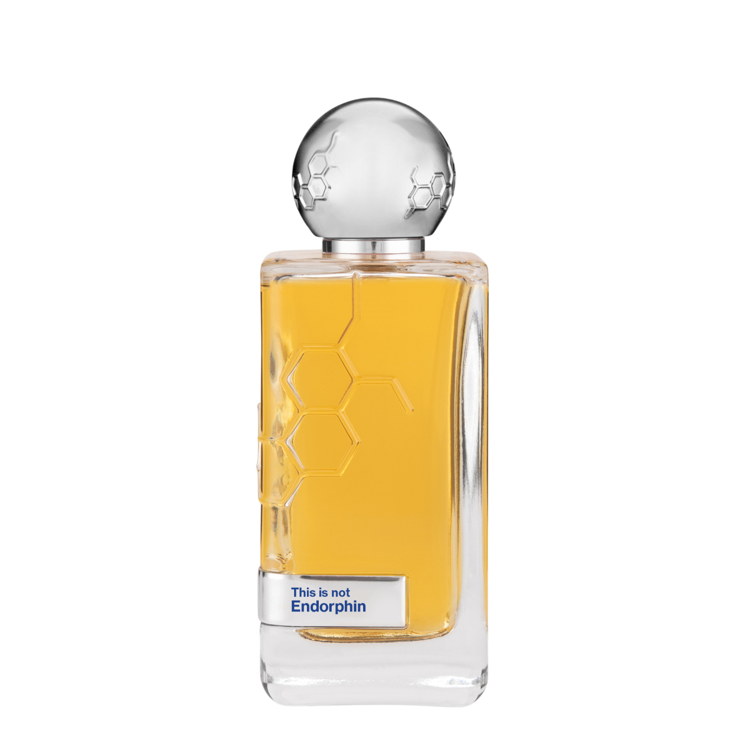Hormone Paris This is Not Endorphin Parfum 100 ml Flakon mit transparenter Glasflasche, silberner Kugelkappe mit Molekül-Design und Etikett auf weißem Hintergrund.