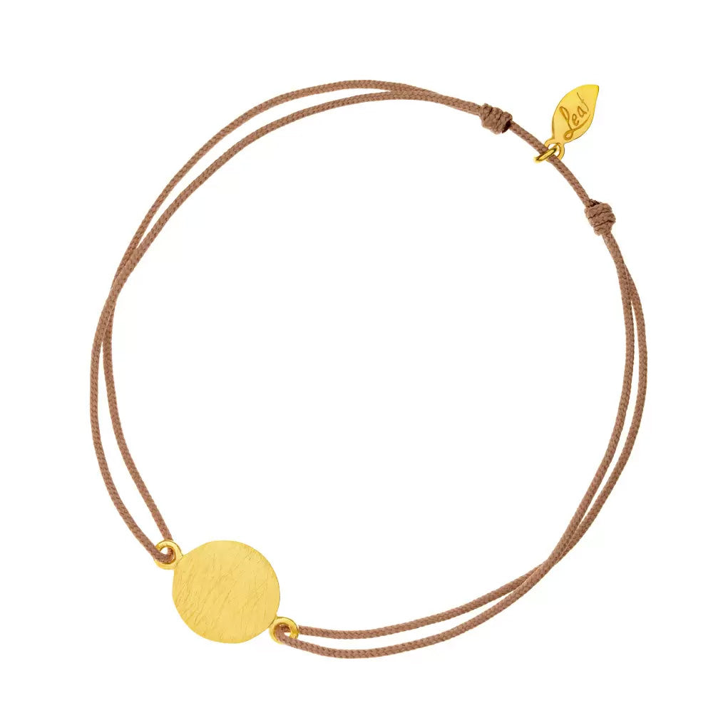 Lucky Bracelet Circle Yellow Gold Plated Matt