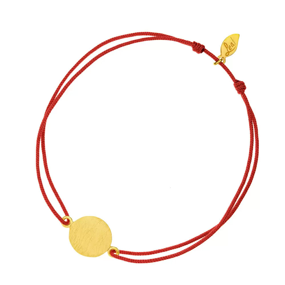 Lucky Bracelet Circle Yellow Gold Plated Matt