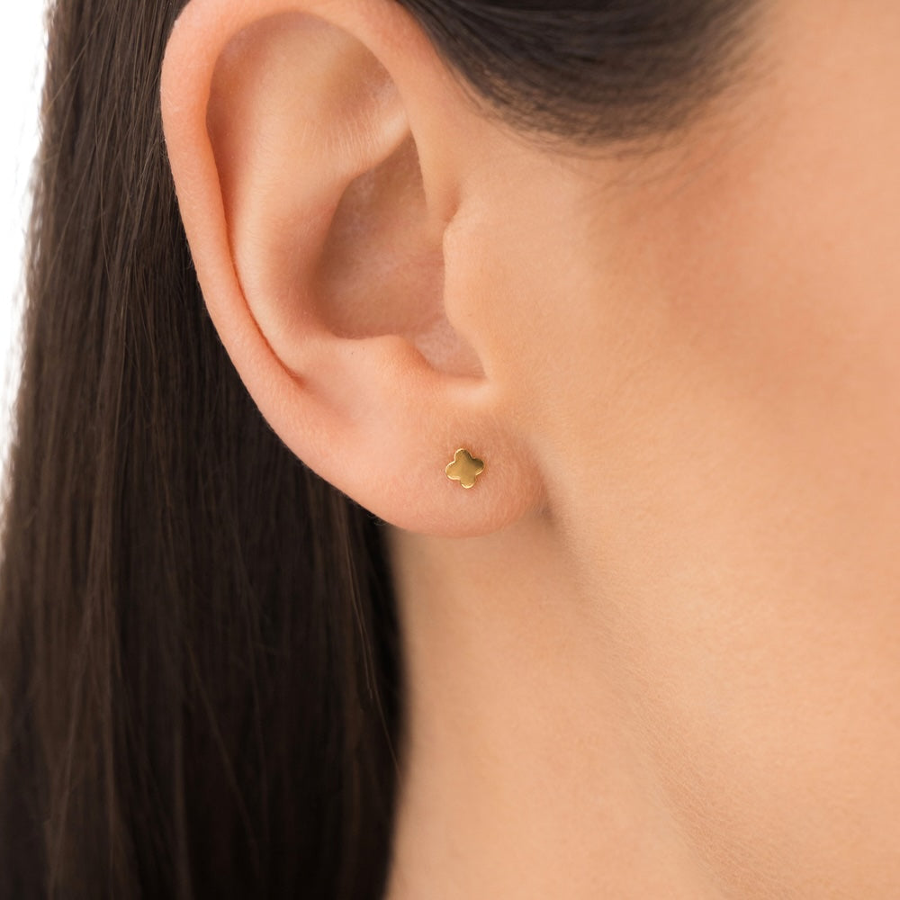 Ohrstecker Mini Clover, 14K Gelbgold