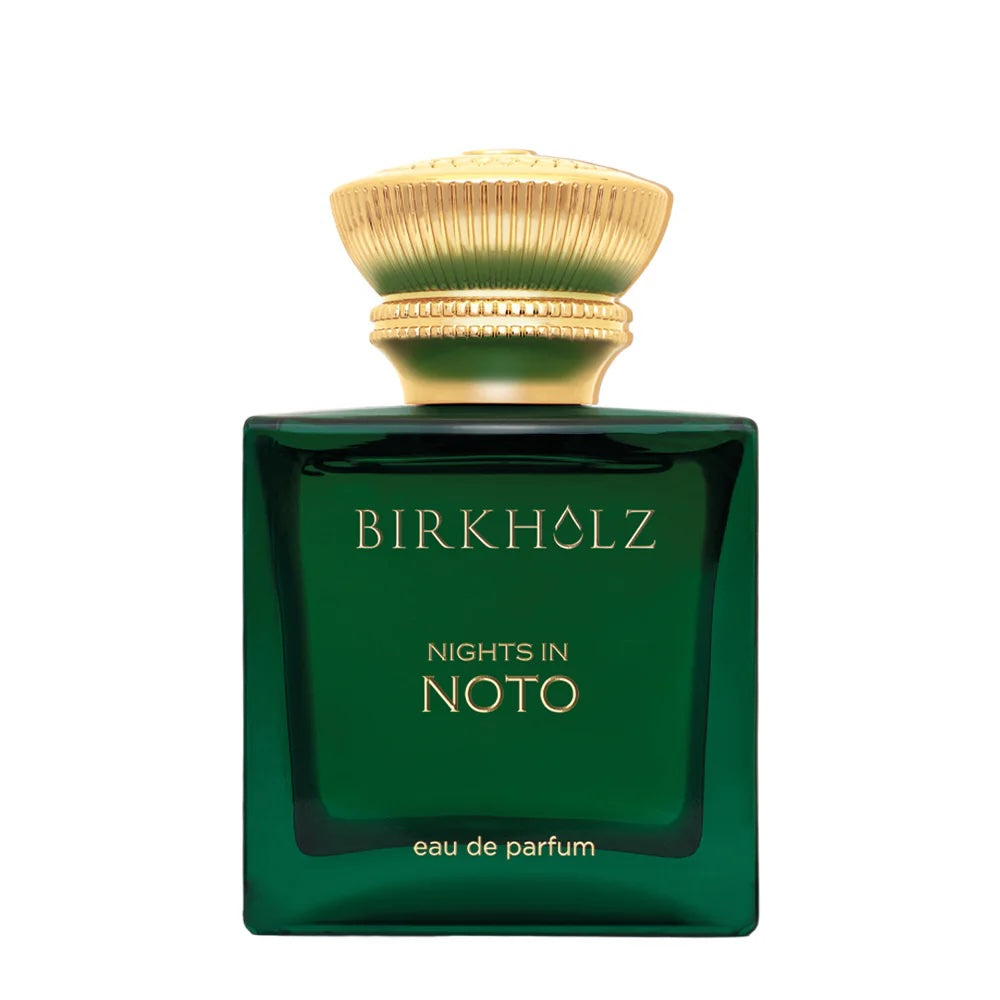 Grüner Flakon von ‘Nights in Noto’ – Birkholz Italian Collection, oriental‑floraler Unisex-Duft