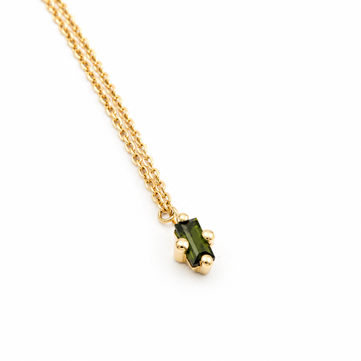 Halskette Luz, Turmalin Green, 18kt Fairtrade Gelbgold