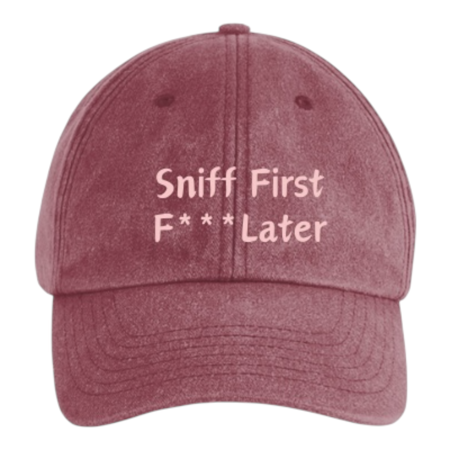 Perfume Merch Cap, Sniff First, bordeaux