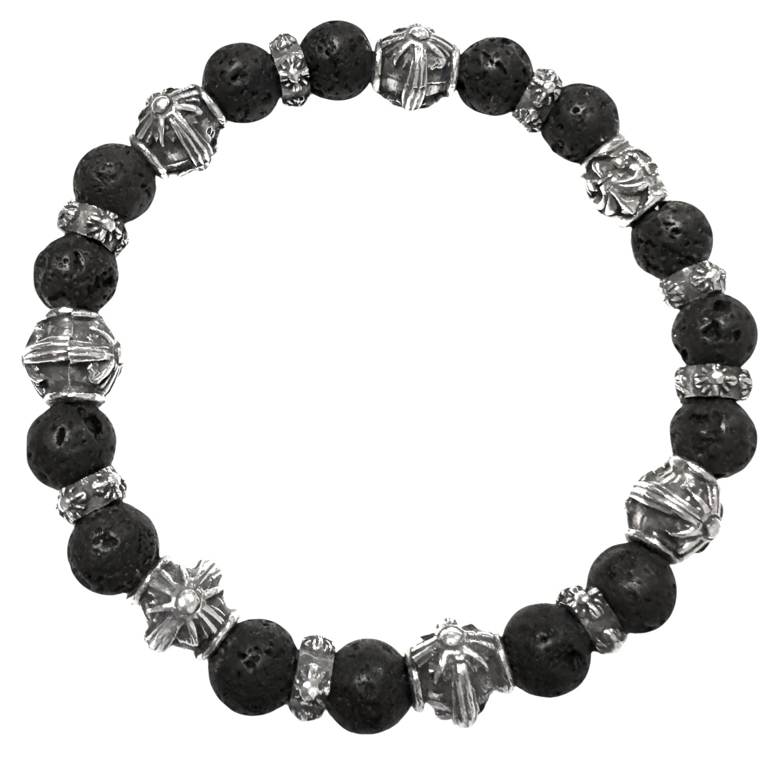 Elf Craft Armband: M-Star Tubes, Lavastein, Silber